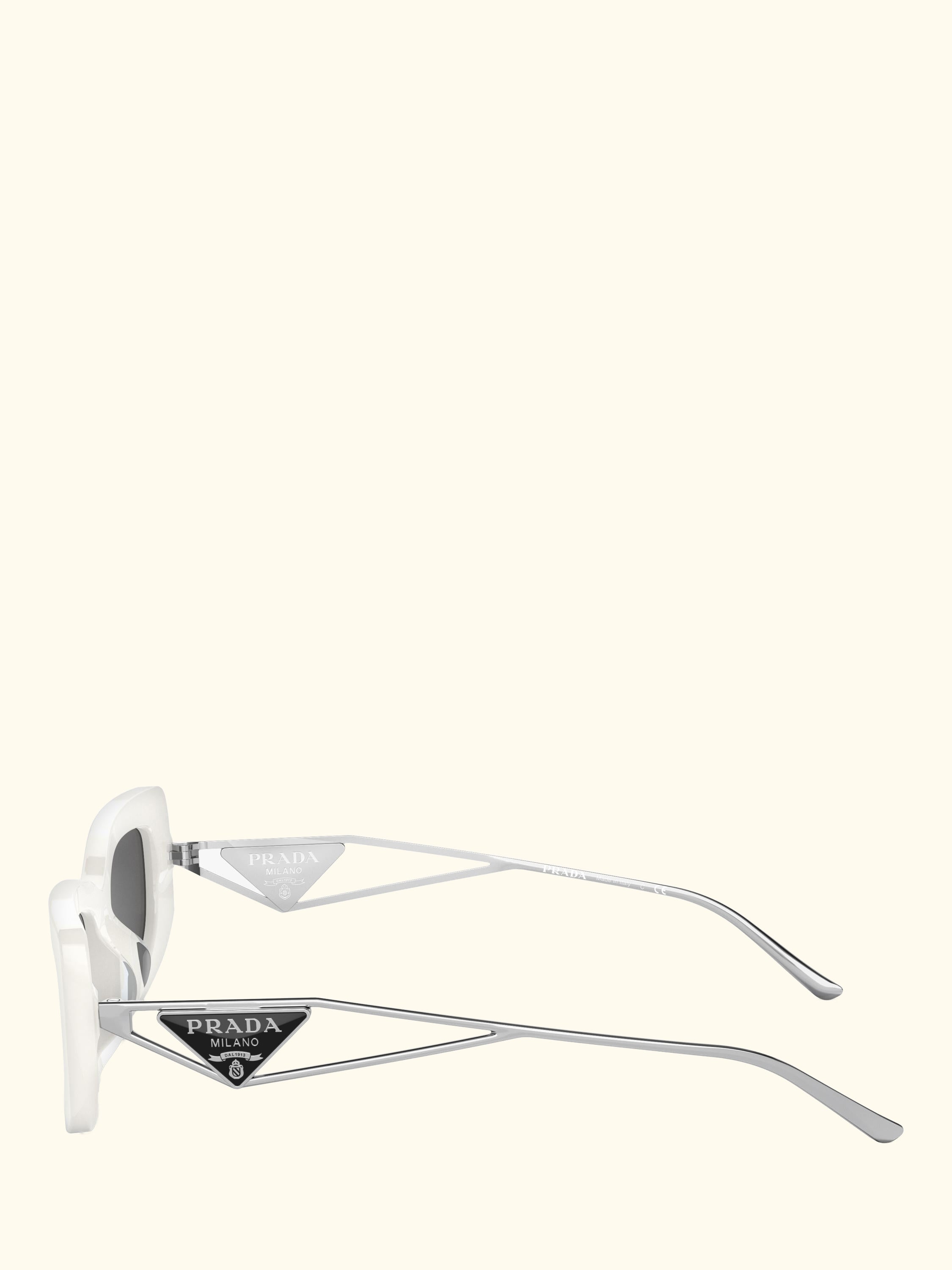PR 14YS Women's Rectangular Sunglasses, Talc/Grey