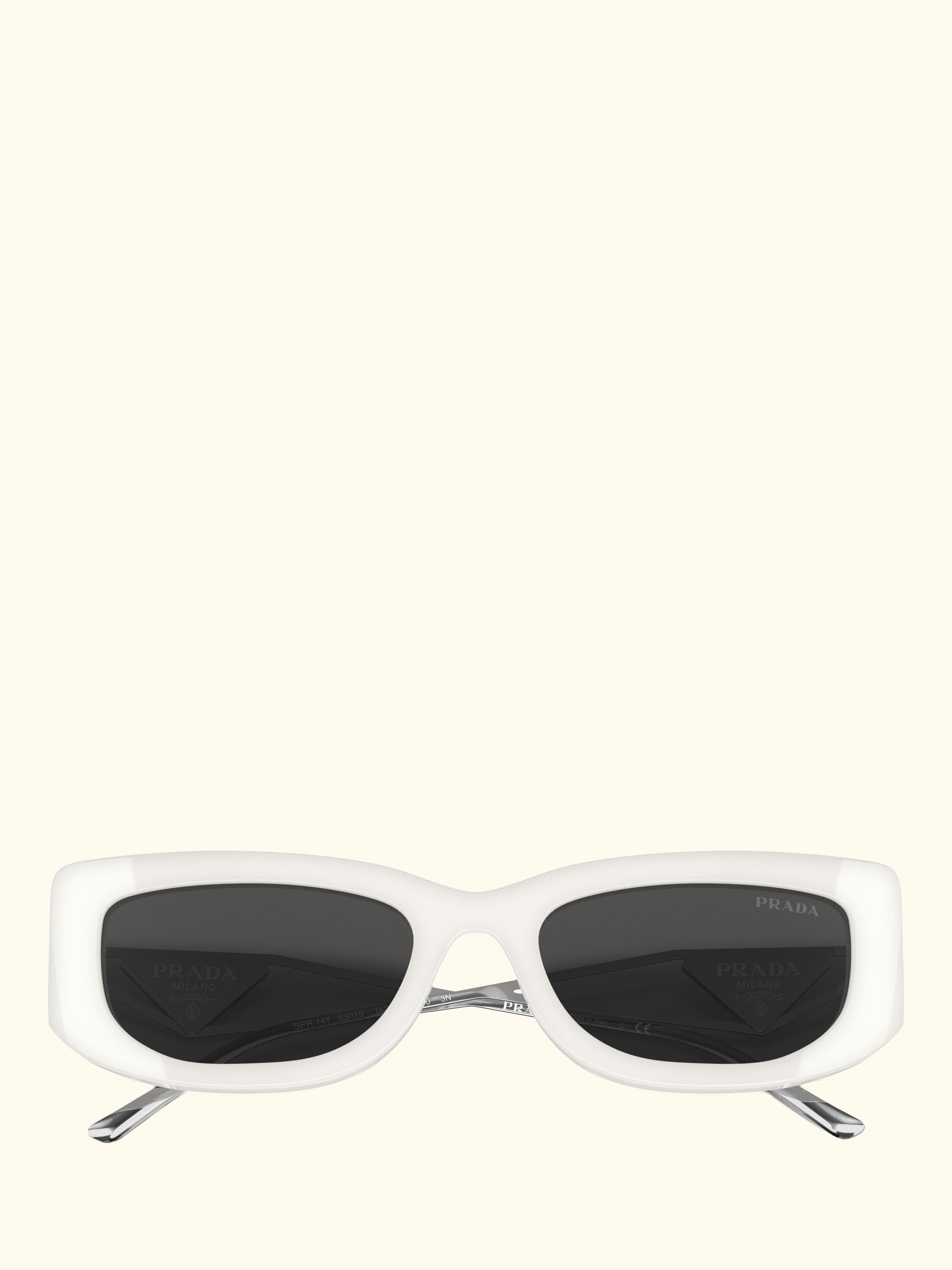 PR 14YS Women's Rectangular Sunglasses, Talc/Grey
