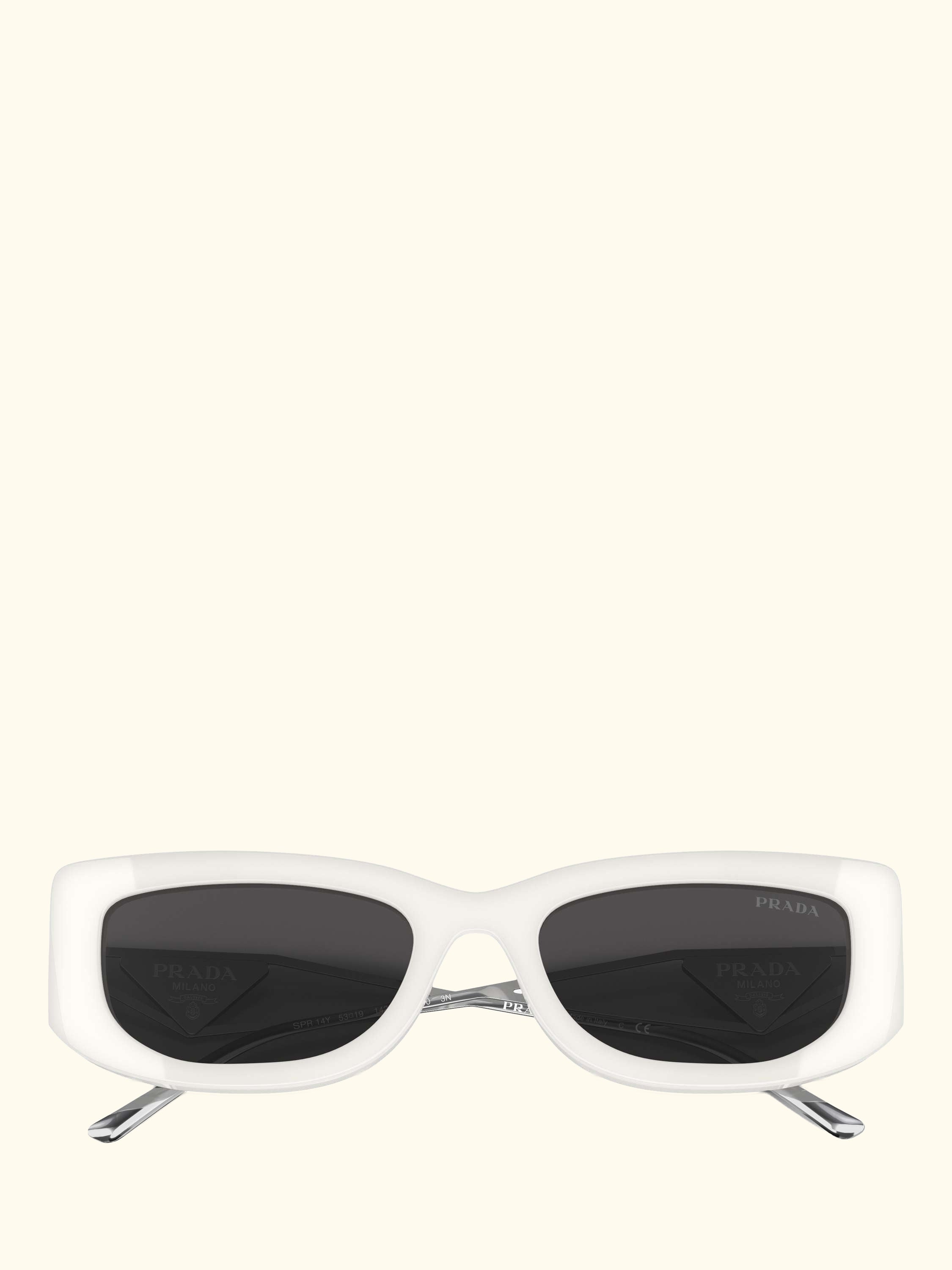 PR 14YS Women's Rectangular Sunglasses, Talc/Grey