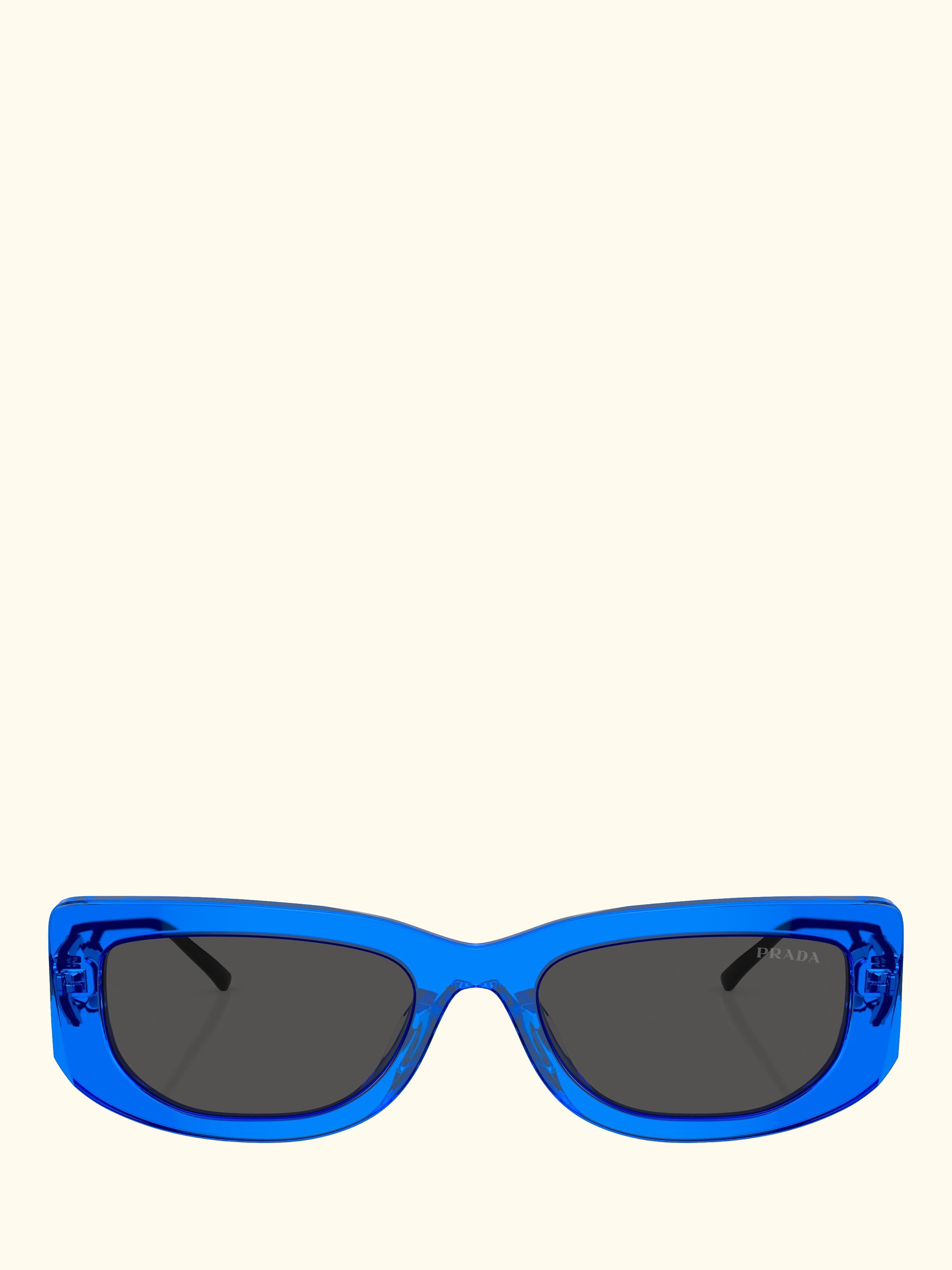 PR 14YS Women's Rectangular Sunglasses, Crystal Electric Blue/Grey
