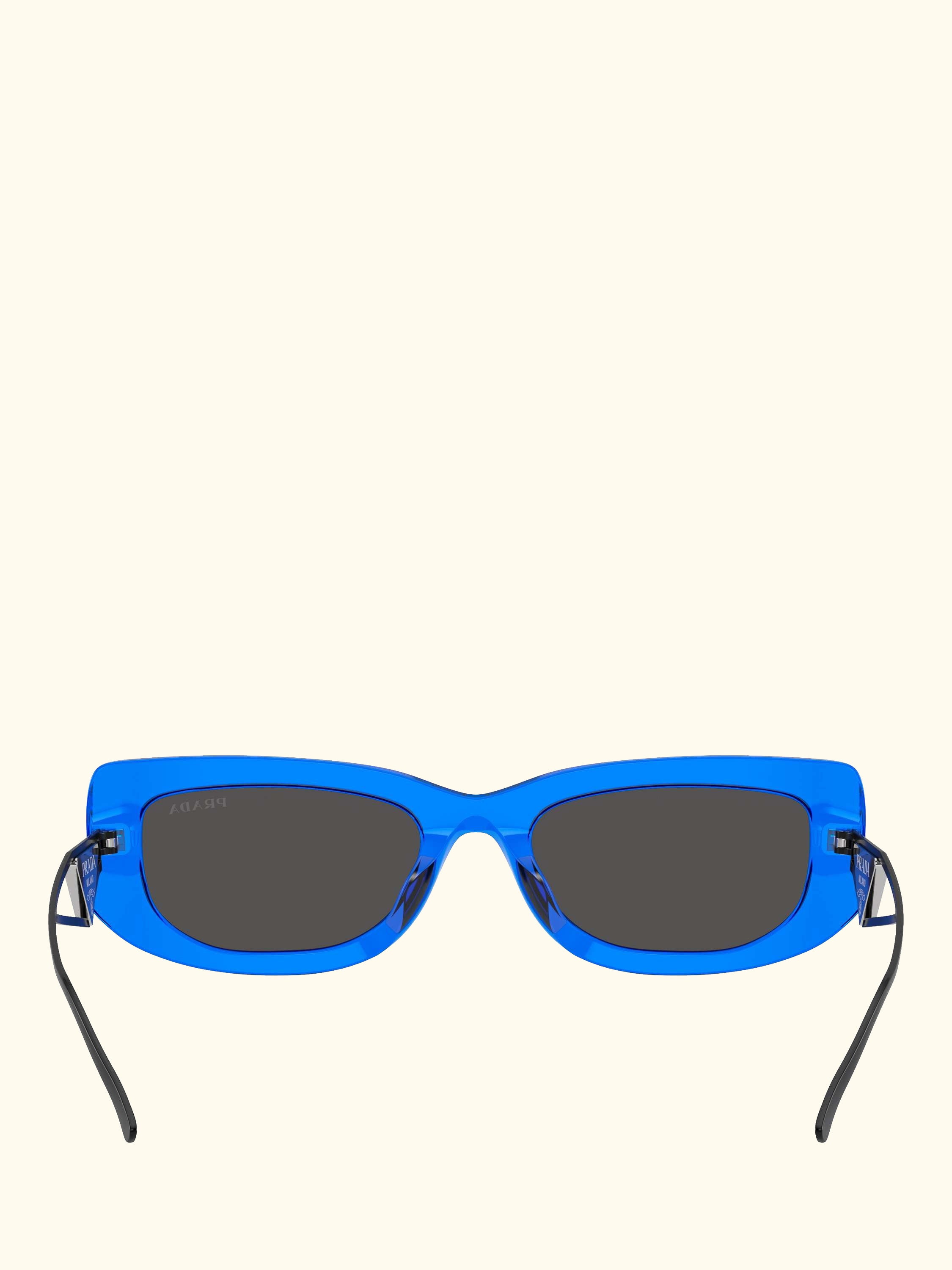 PR 14YS Women's Rectangular Sunglasses, Crystal Electric Blue/Grey