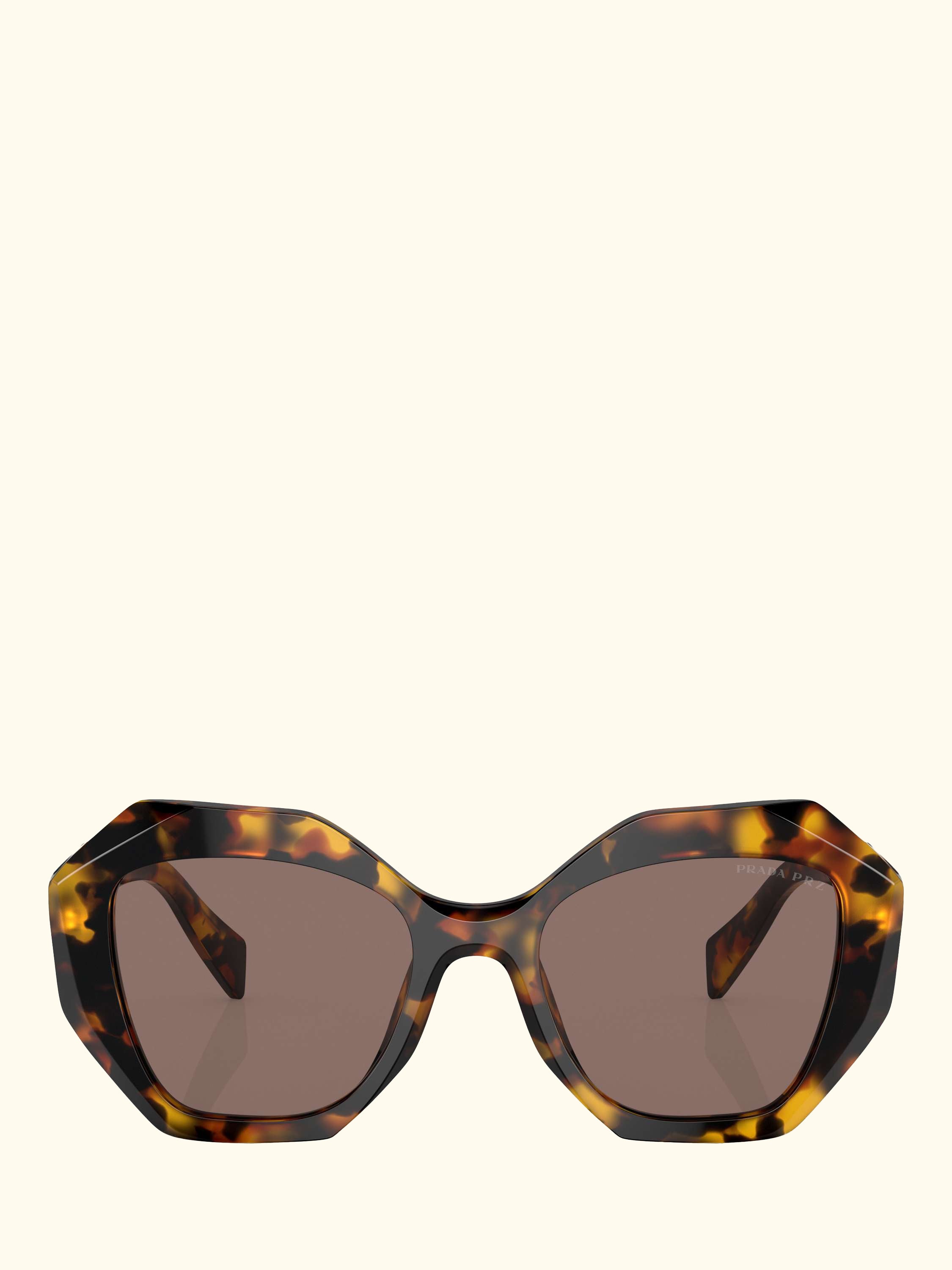 PR 16WS Women's Irregular Polarised Sunglasses, Honey Tortoise/Brown
