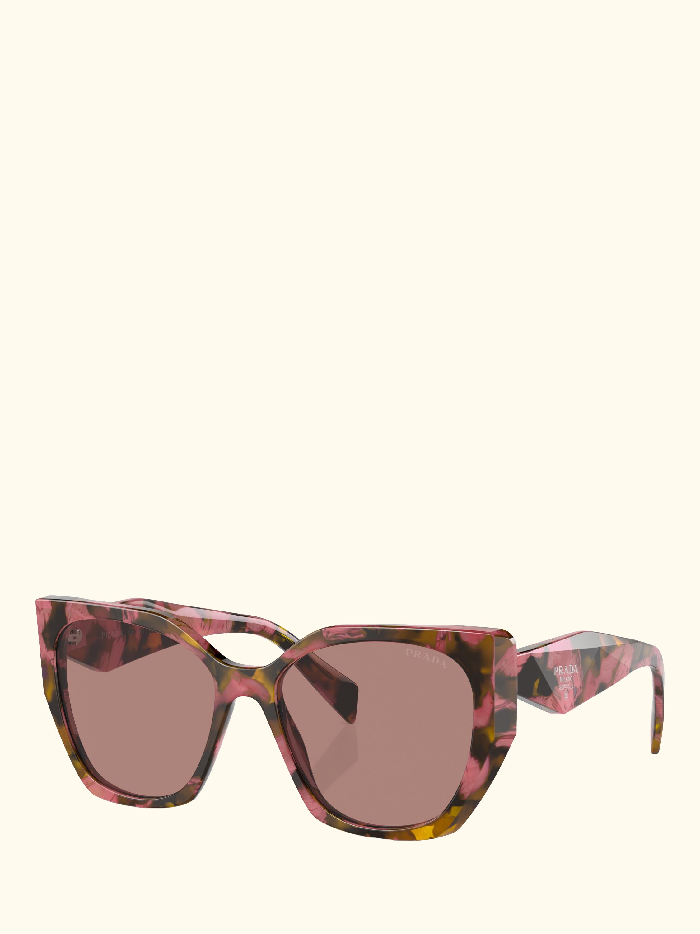 PR 19ZS Women's Pillow Sunglasses, Tortoise Cognac Begonia/Dusty Pink