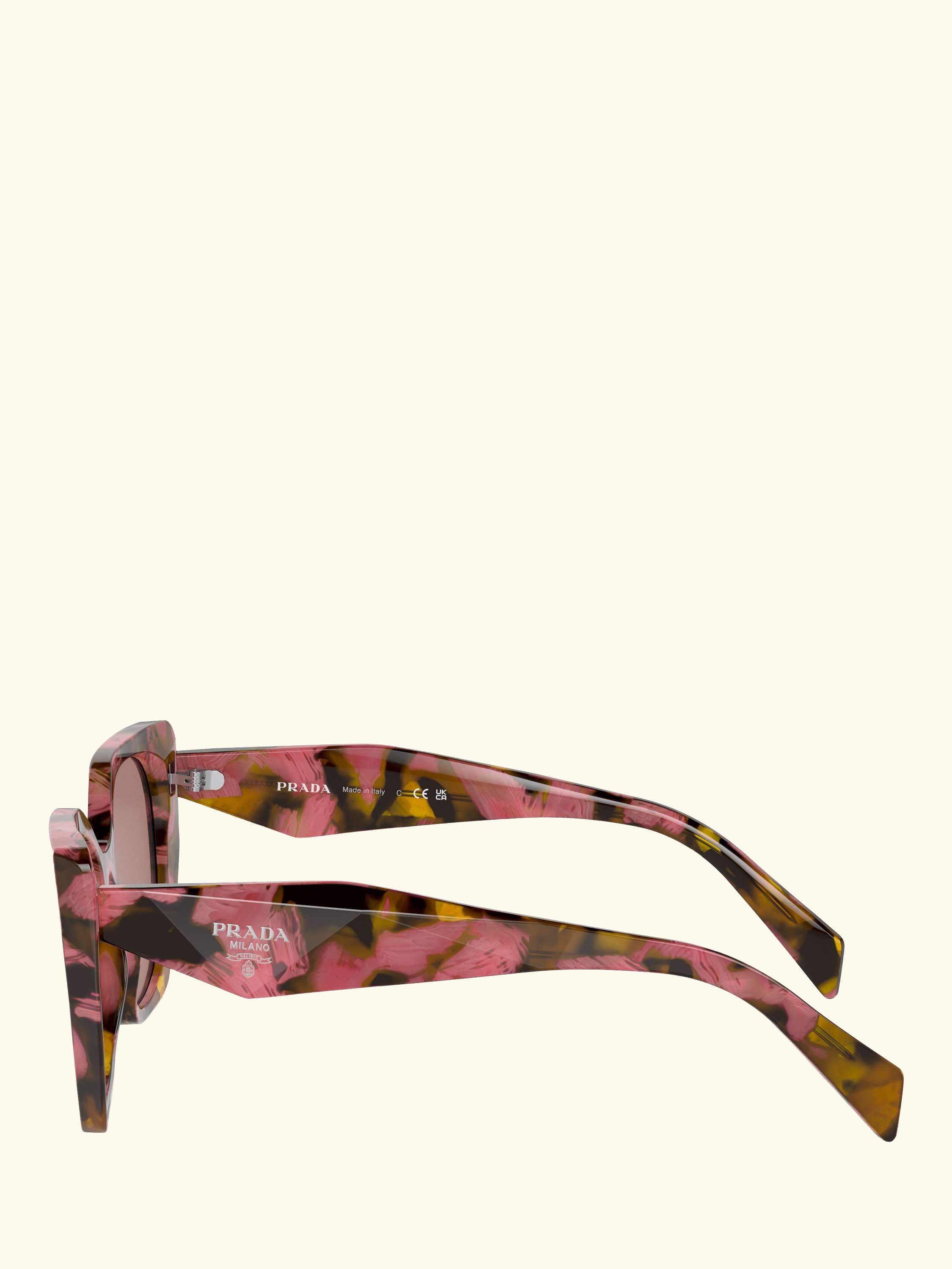 PR 19ZS Women's Pillow Sunglasses, Tortoise Cognac Begonia/Dusty Pink
