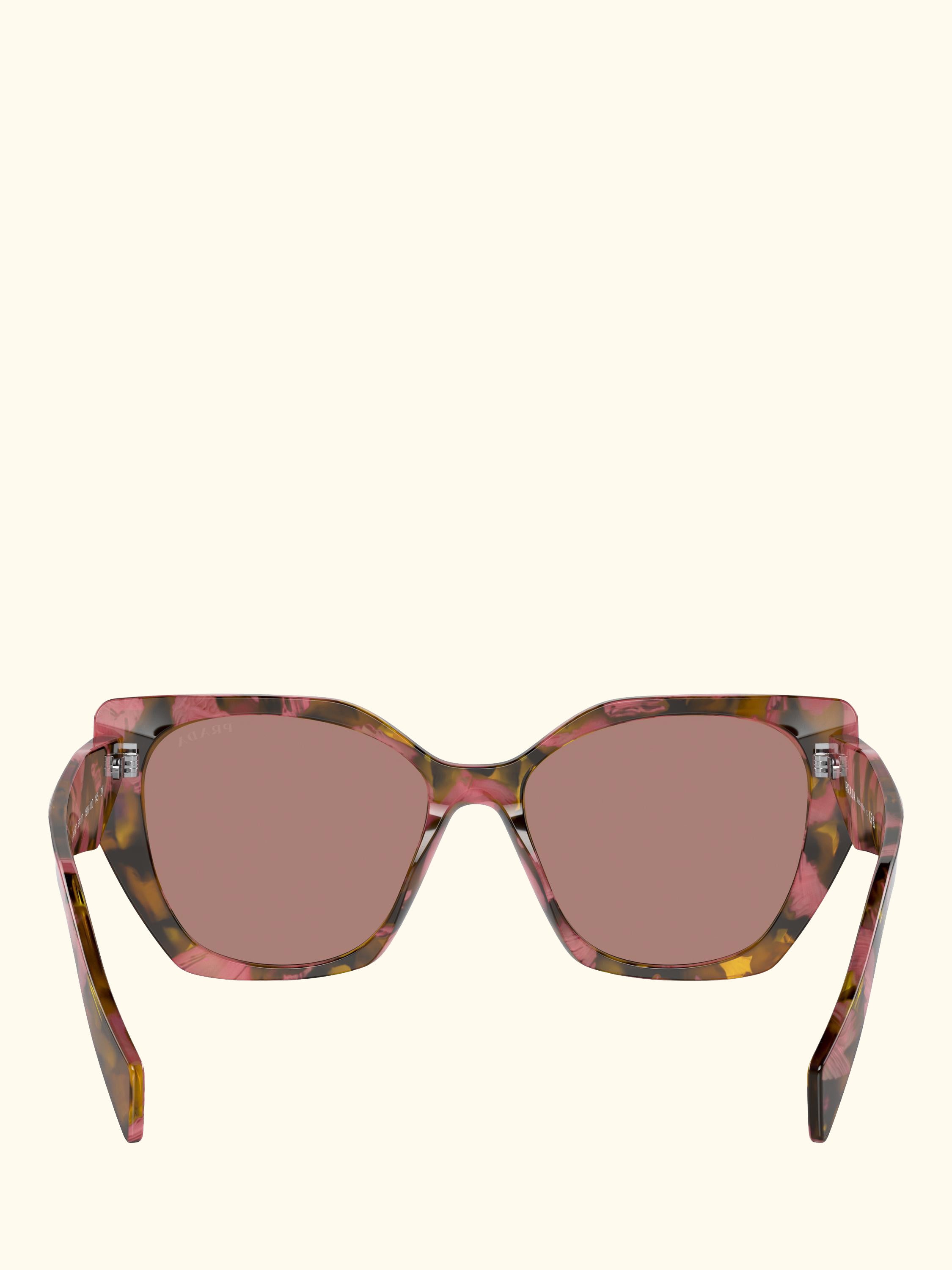PR 19ZS Women's Pillow Sunglasses, Tortoise Cognac Begonia/Dusty Pink