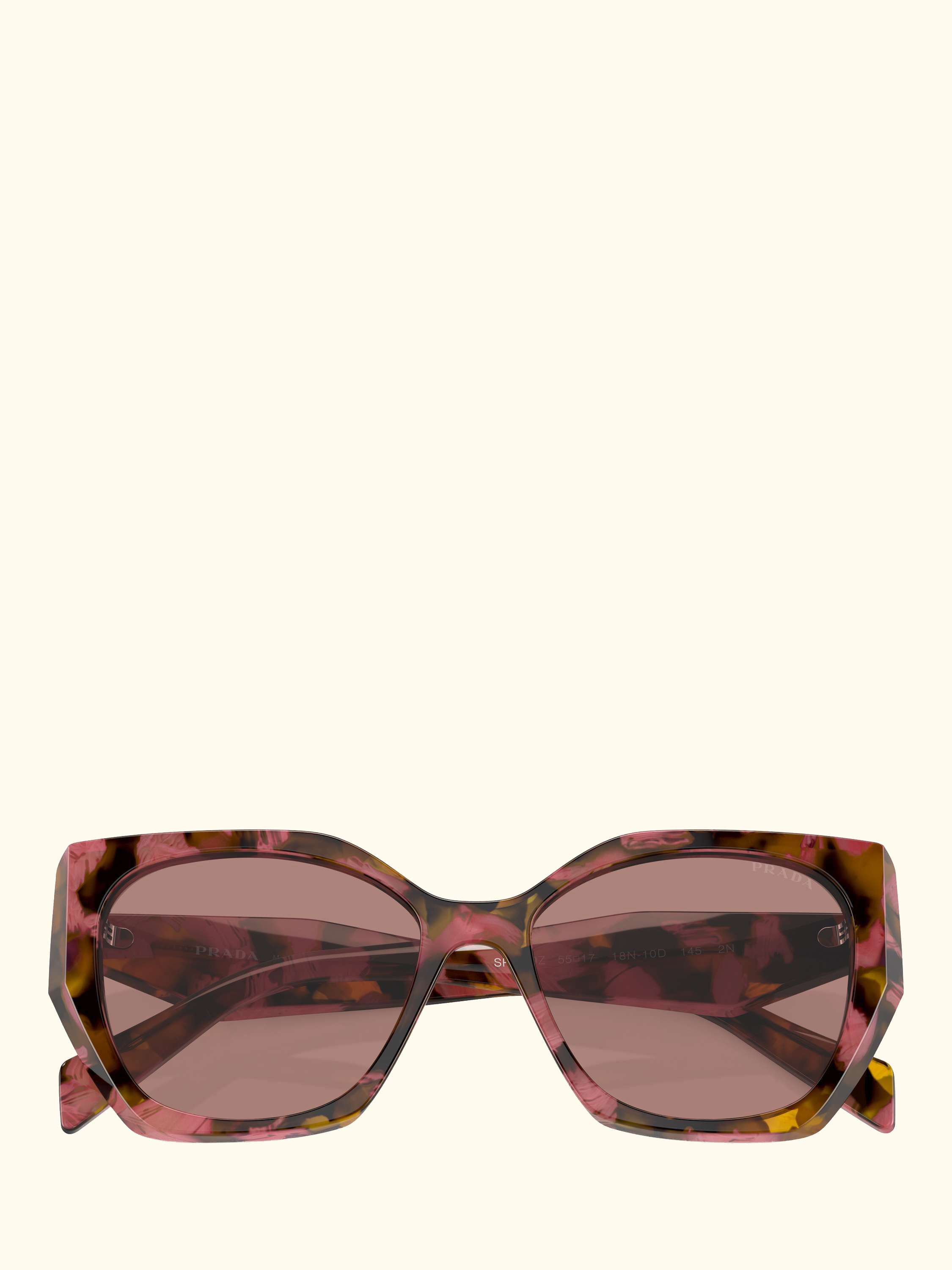 PR 19ZS Women's Pillow Sunglasses, Tortoise Cognac Begonia/Dusty Pink