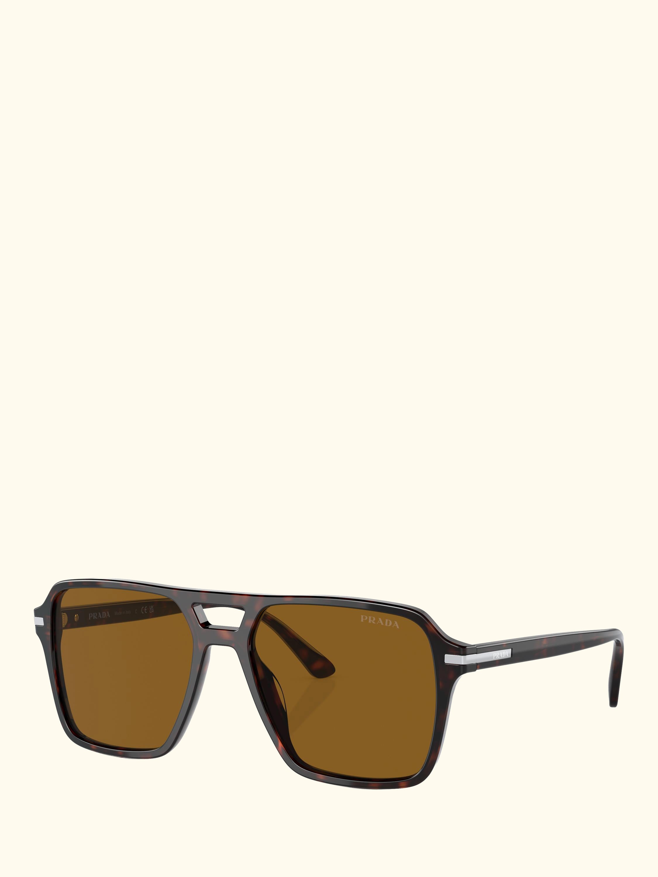 PR 20YS Men's Square Sunglasses, Havana/Brown