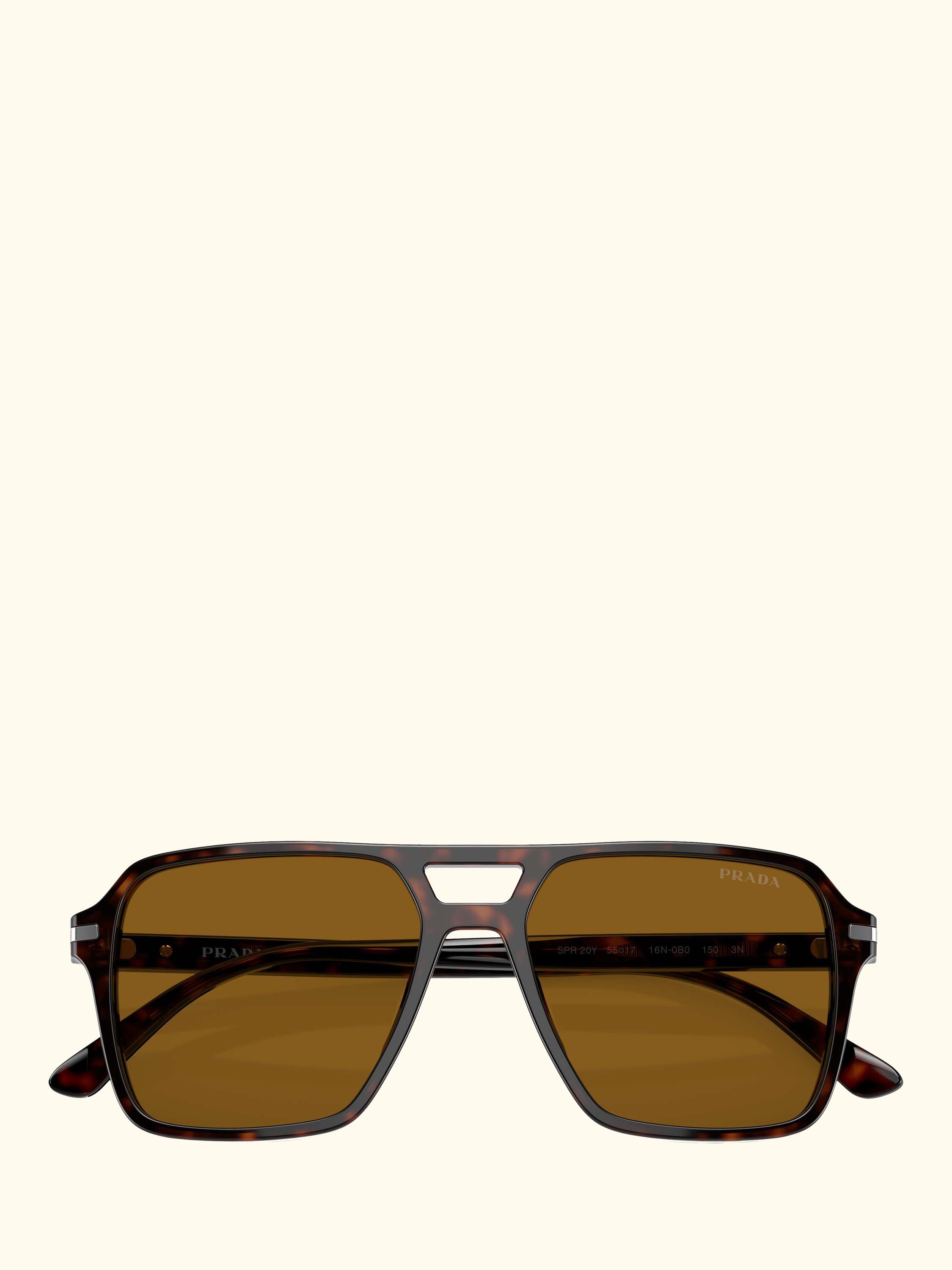 PR 20YS Men's Square Sunglasses, Havana/Brown