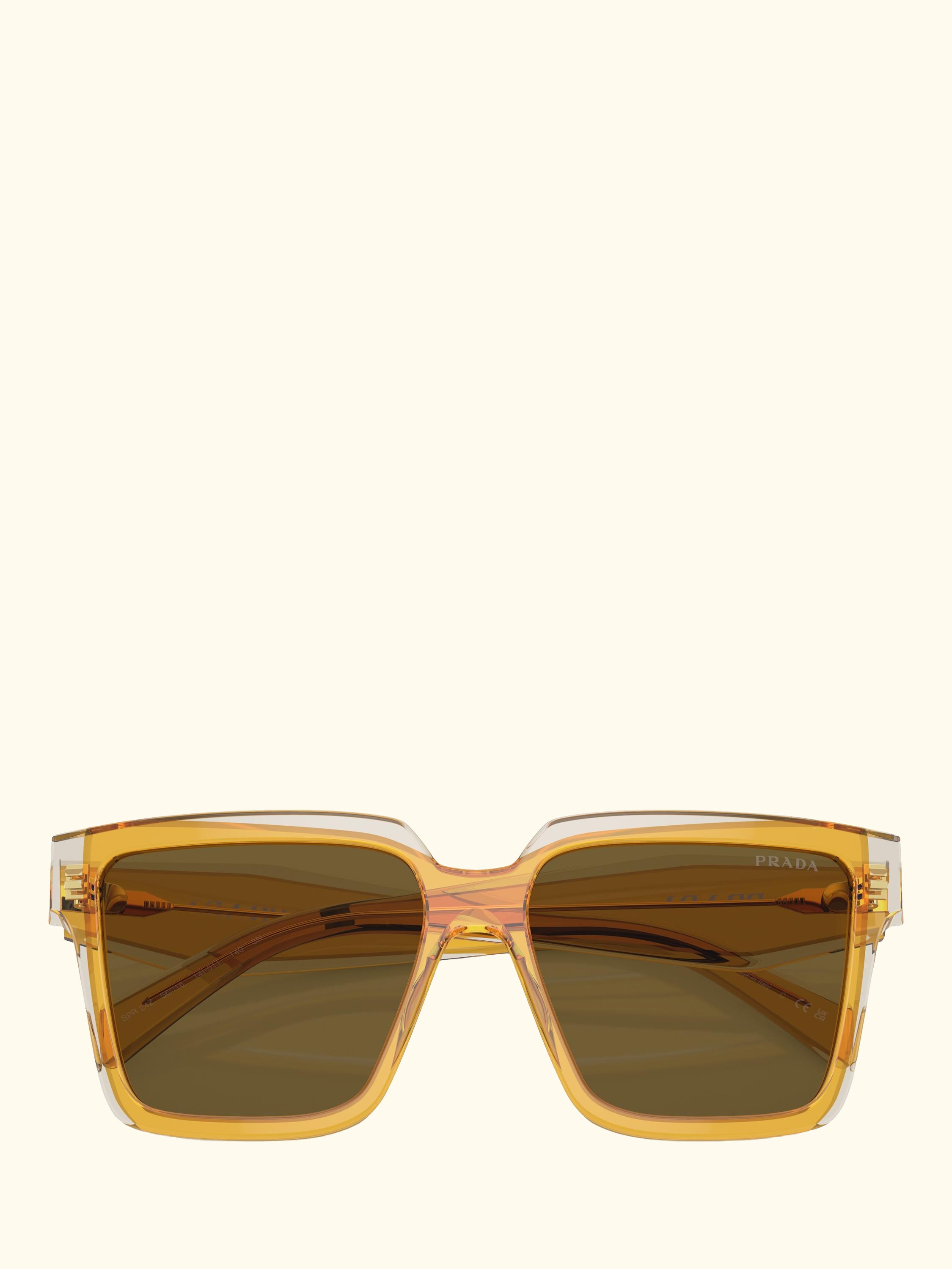 PR 24ZS Women's Square Sunglasses, Ochre/Crystal Grey