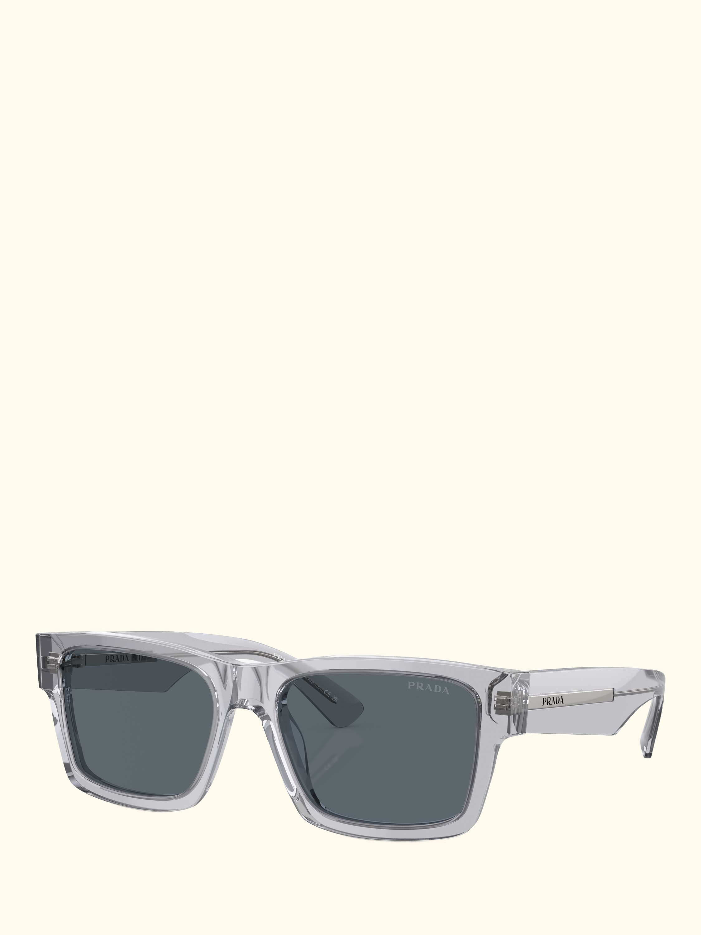 PR 25ZS Men's Rectangular Sunglasses, Crystal Grey/Grey