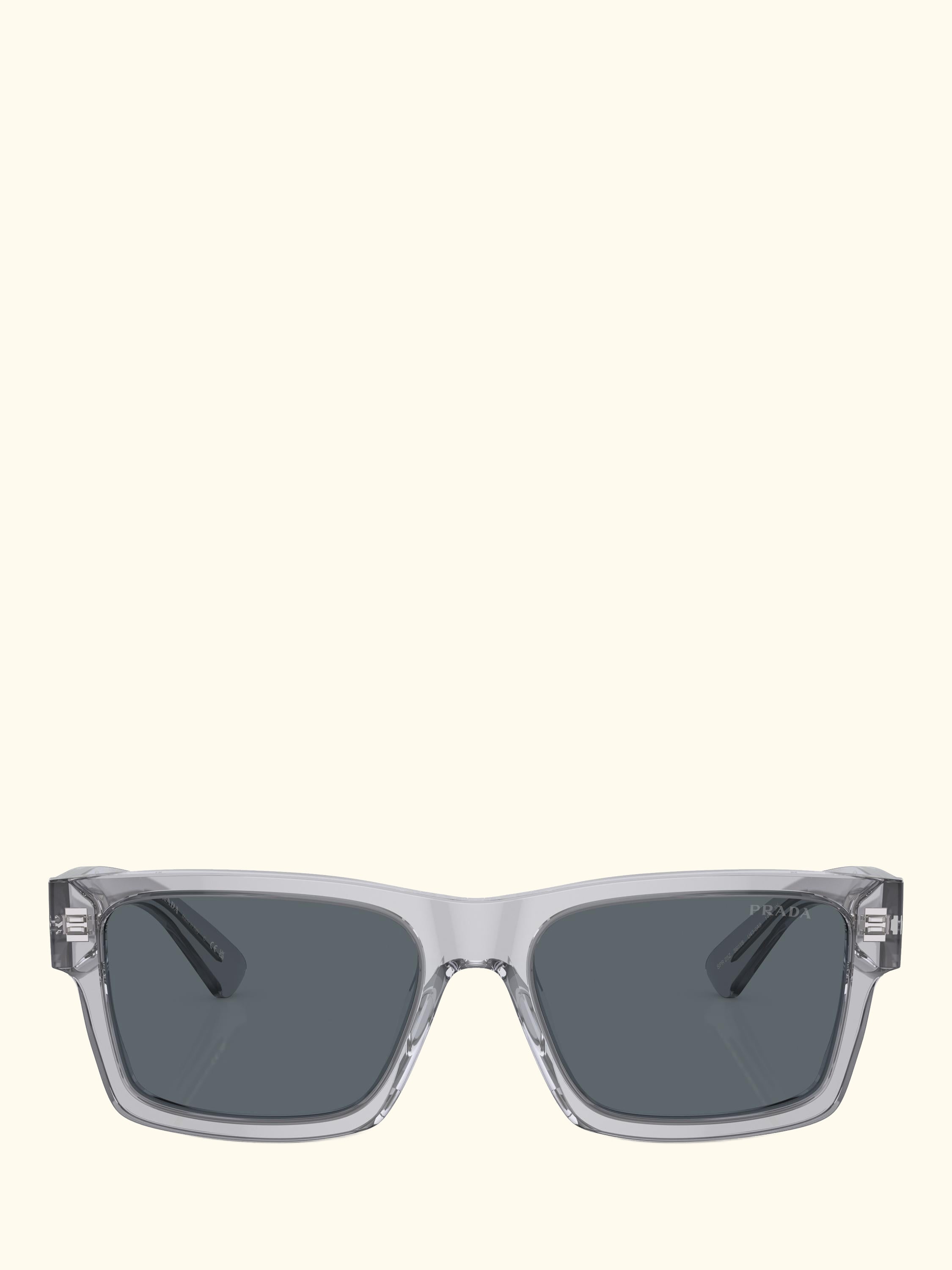 PR 25ZS Men's Rectangular Sunglasses, Crystal Grey/Grey