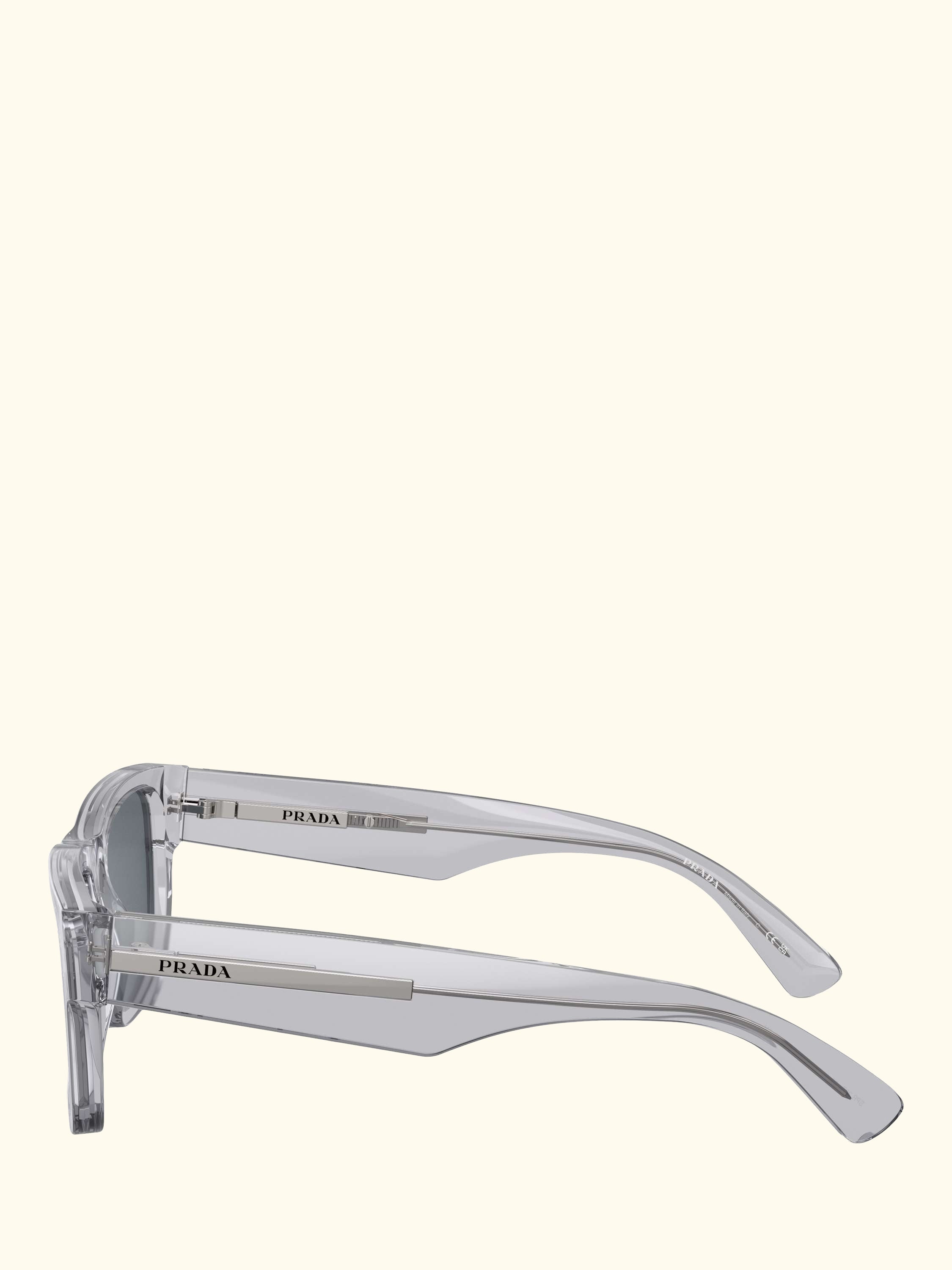PR 25ZS Men's Rectangular Sunglasses, Crystal Grey/Grey