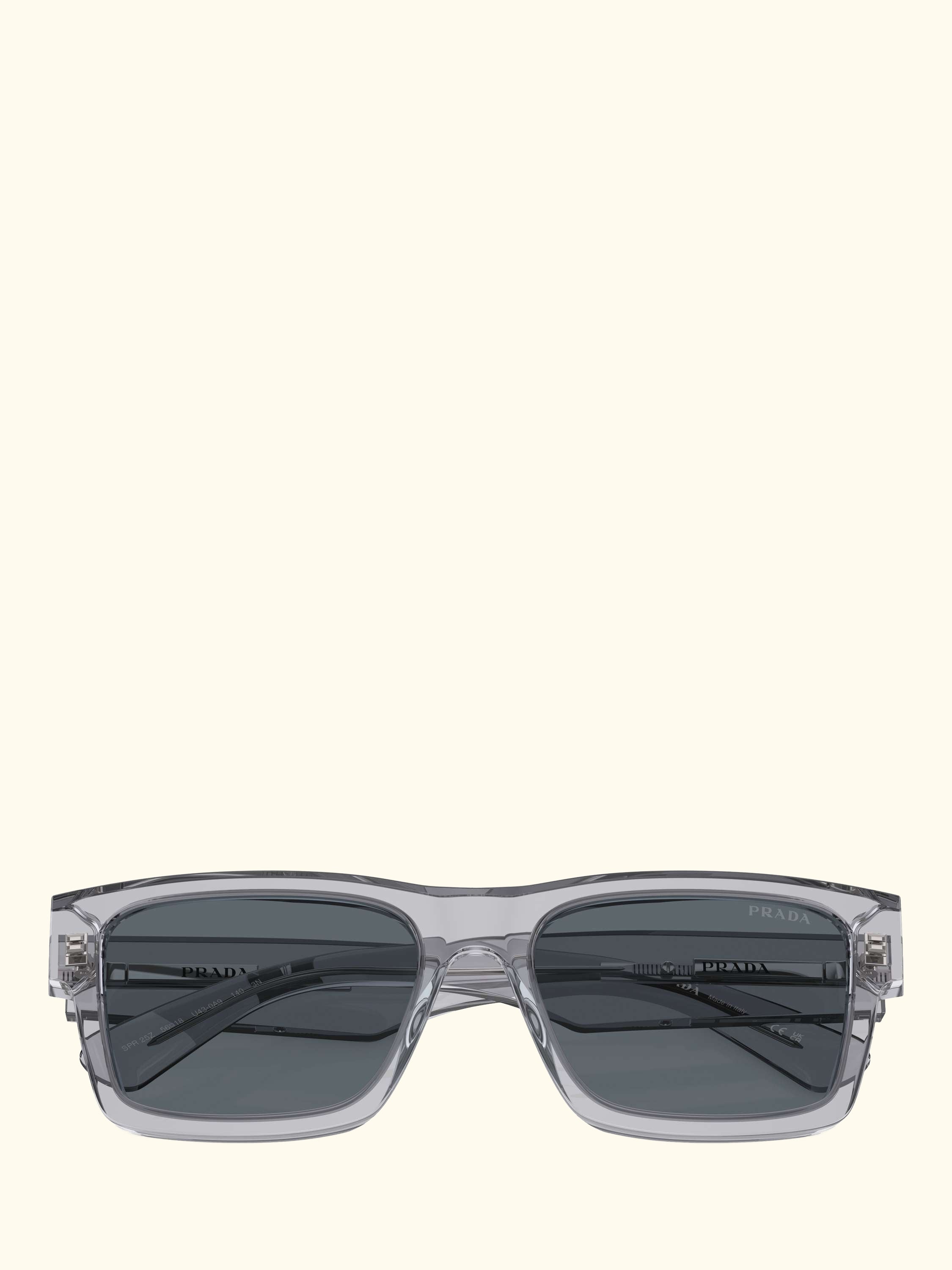 PR 25ZS Men's Rectangular Sunglasses, Crystal Grey/Grey