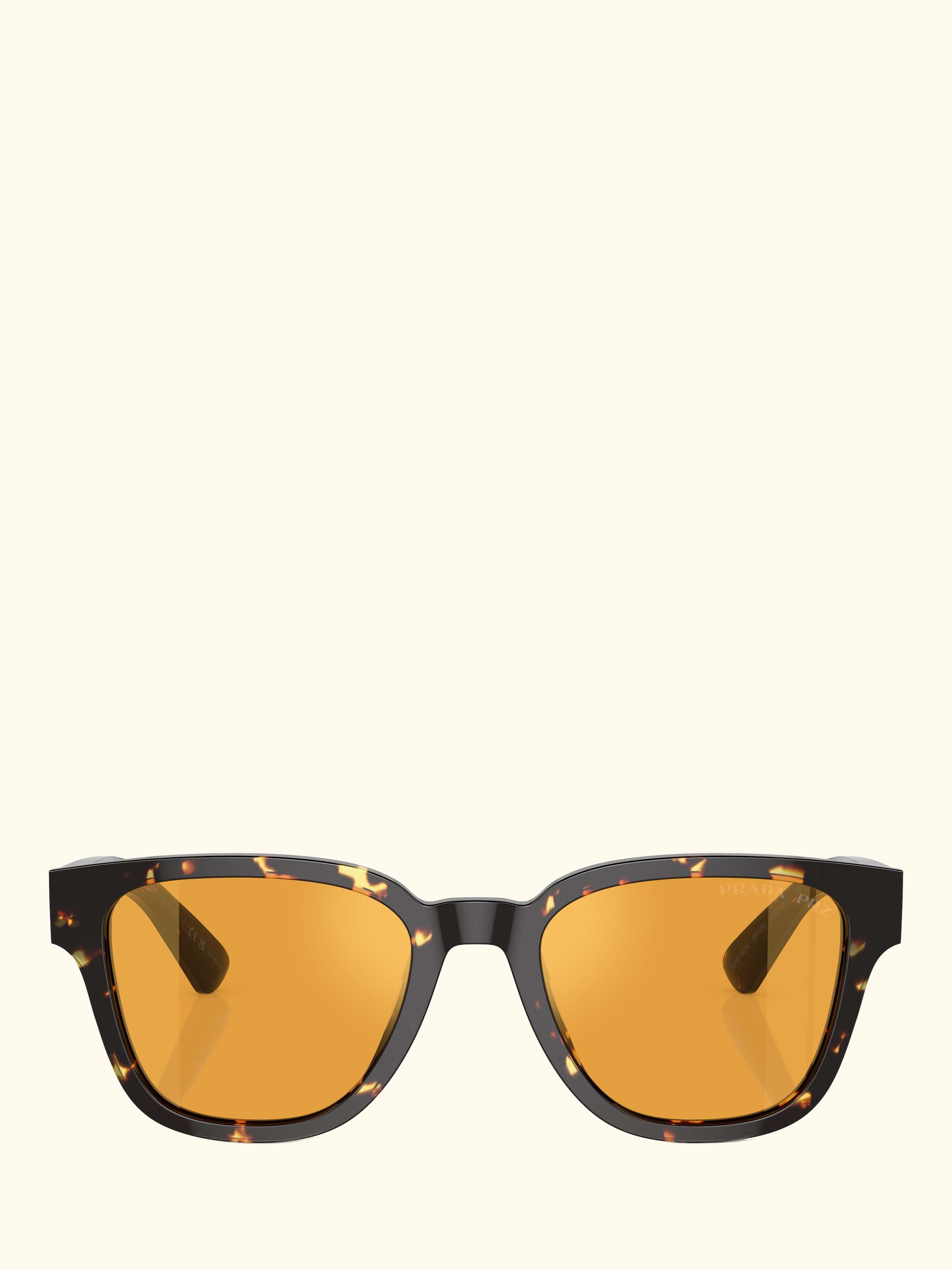 PR A04S Men's Polarised D-Frame Sunglasses, Havana Black/Yellow