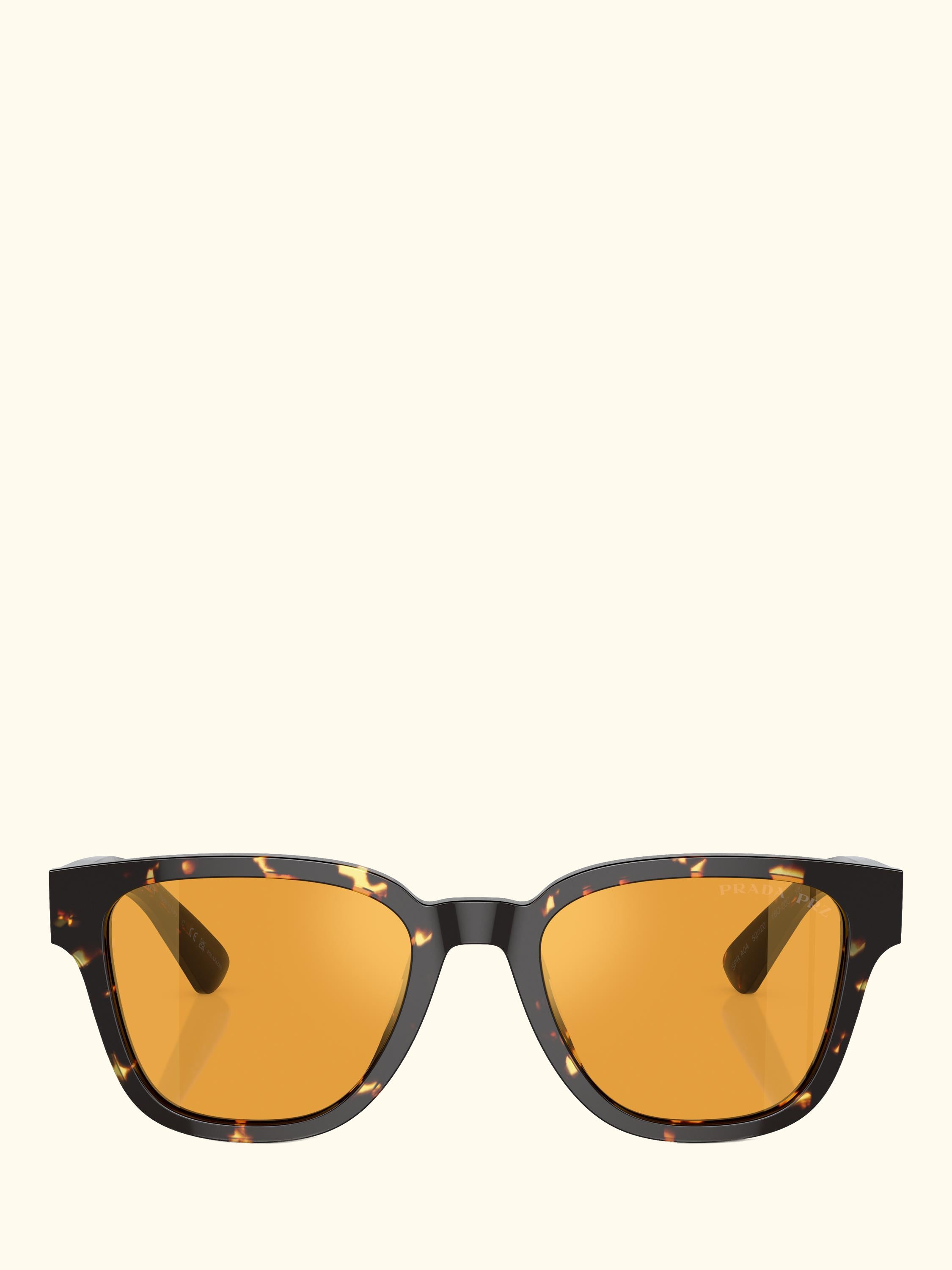 PR A04S Men's Polarised D-Frame Sunglasses, Havana Black/Yellow