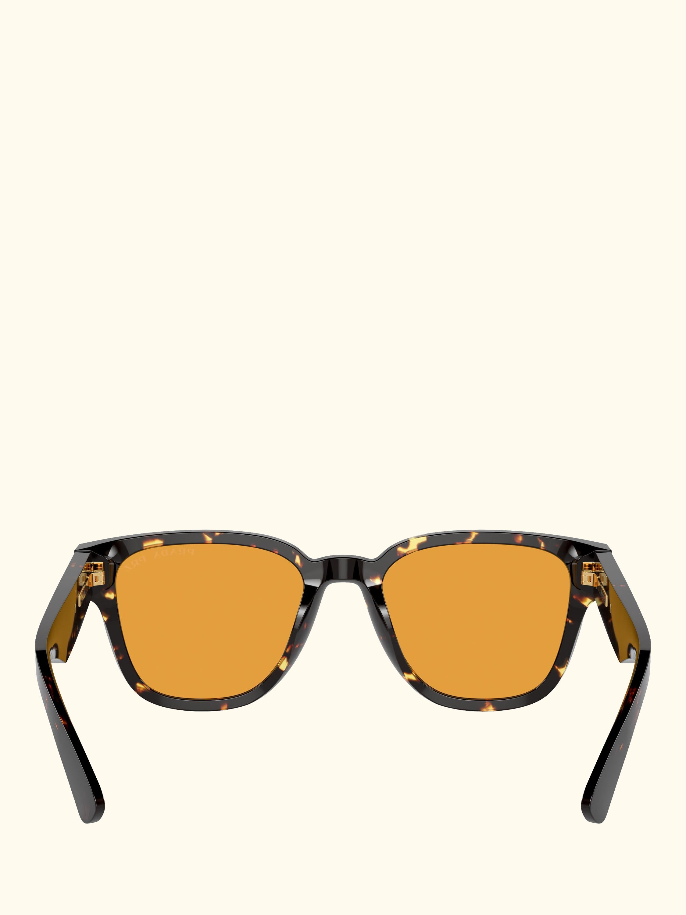 PR A04S Men's Polarised D-Frame Sunglasses, Havana Black/Yellow