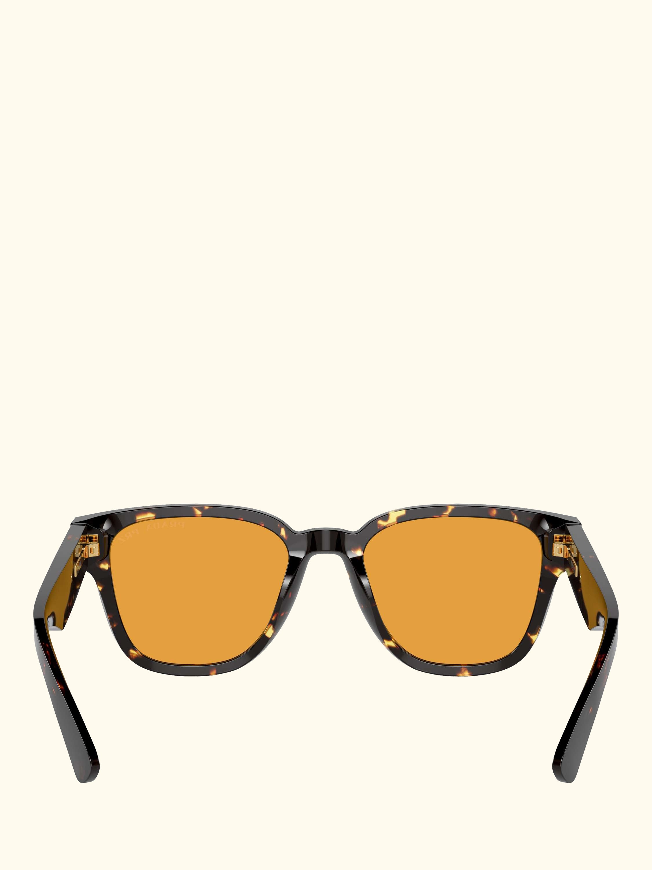 PR A04S Men's Polarised D-Frame Sunglasses, Havana Black/Yellow