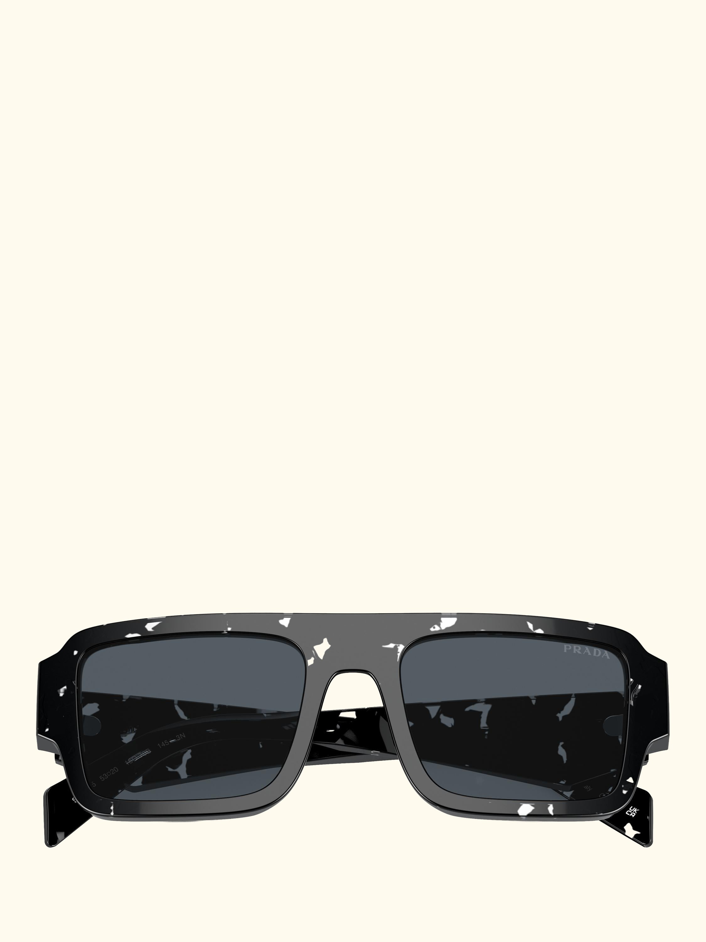 PR A05S Men's Square Sunglasses, Tortoise Black Crystal/Grey