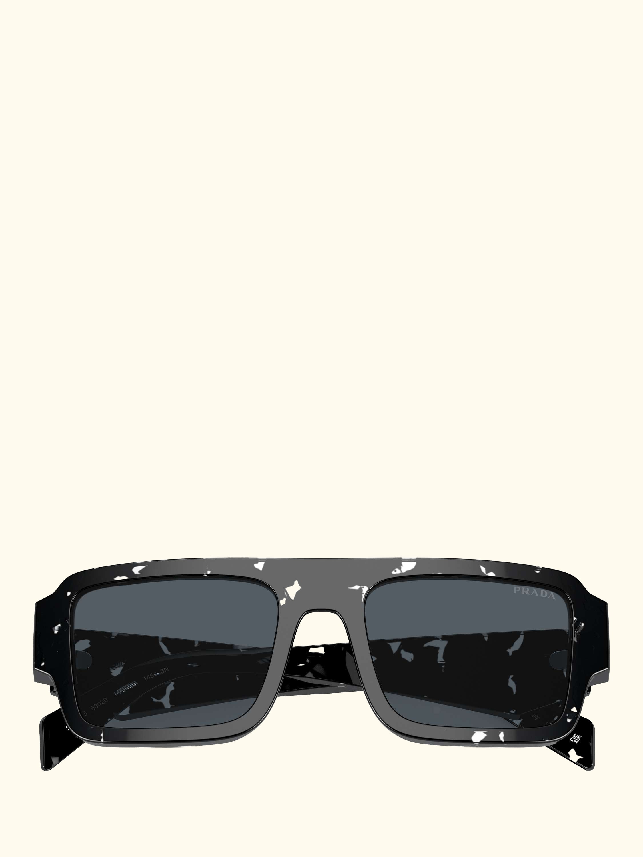 PR A05S Men's Square Sunglasses, Tortoise Black Crystal/Grey
