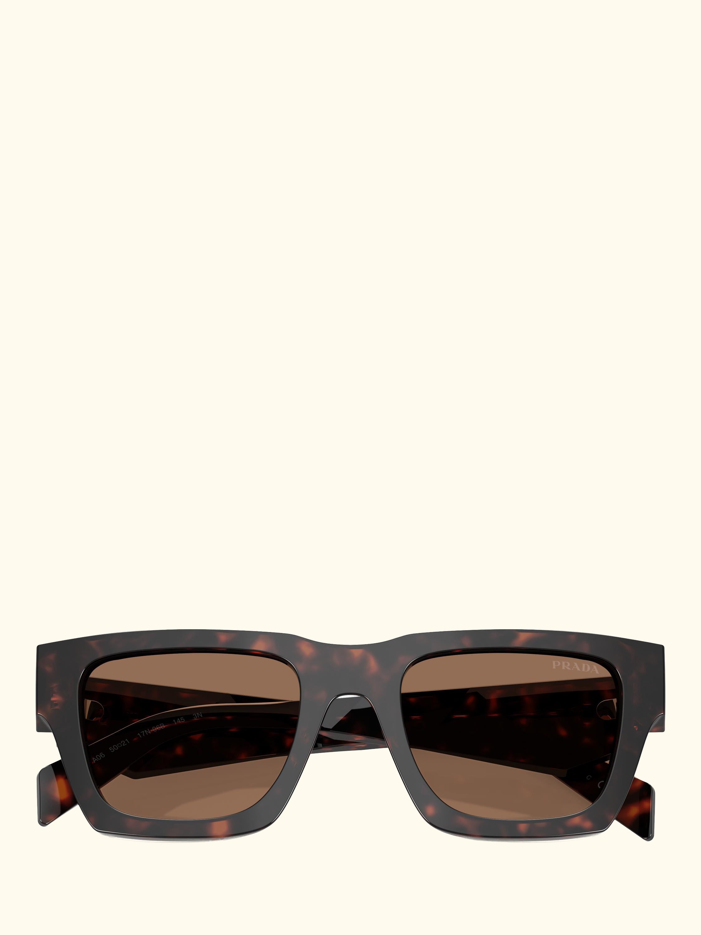 PR A06S Men's Square Sunglasses, Root Tortoise/Brown