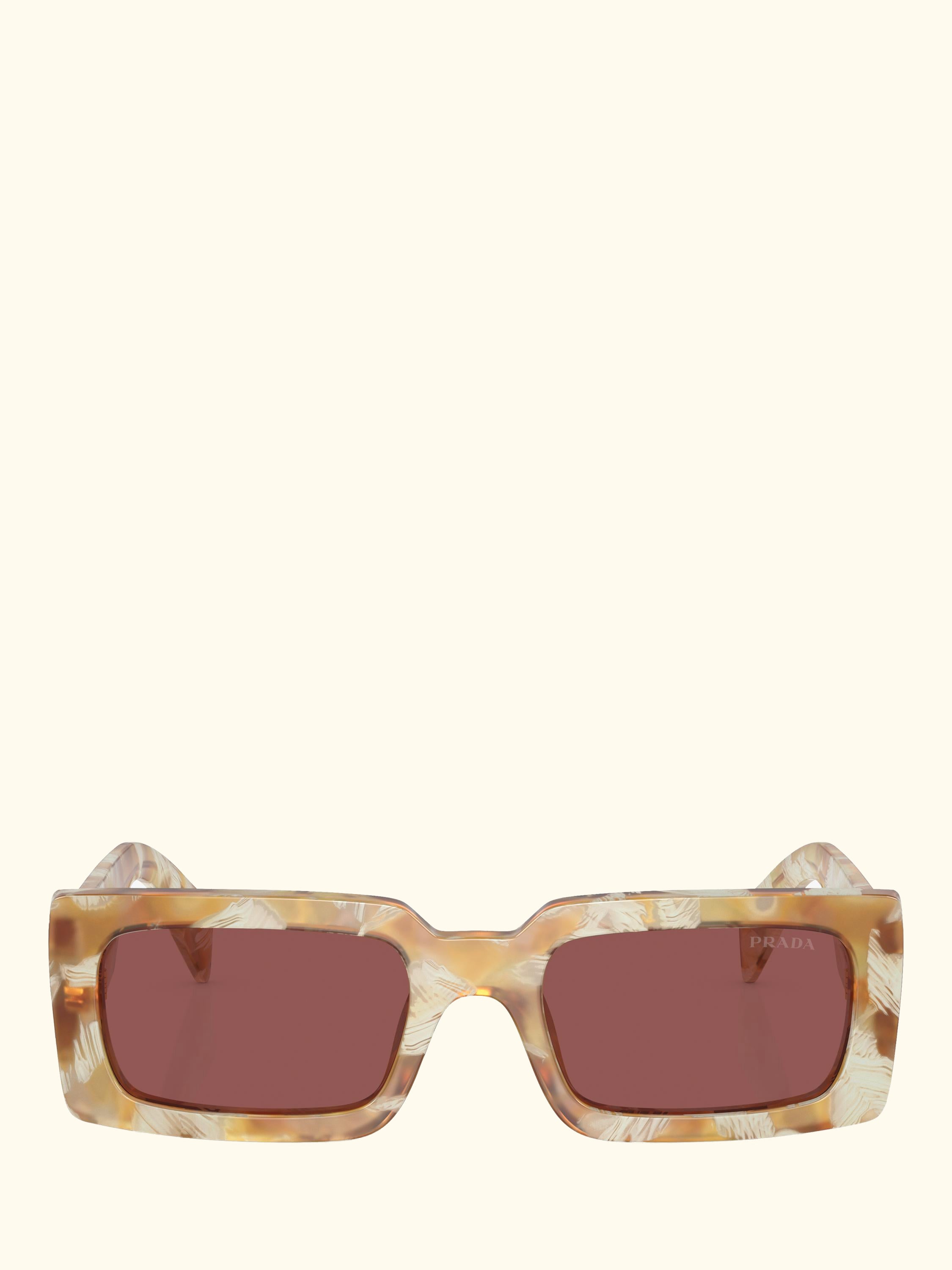 PR A07S Women's Rectangular Sunglasses, Desert Tortoise/Brown