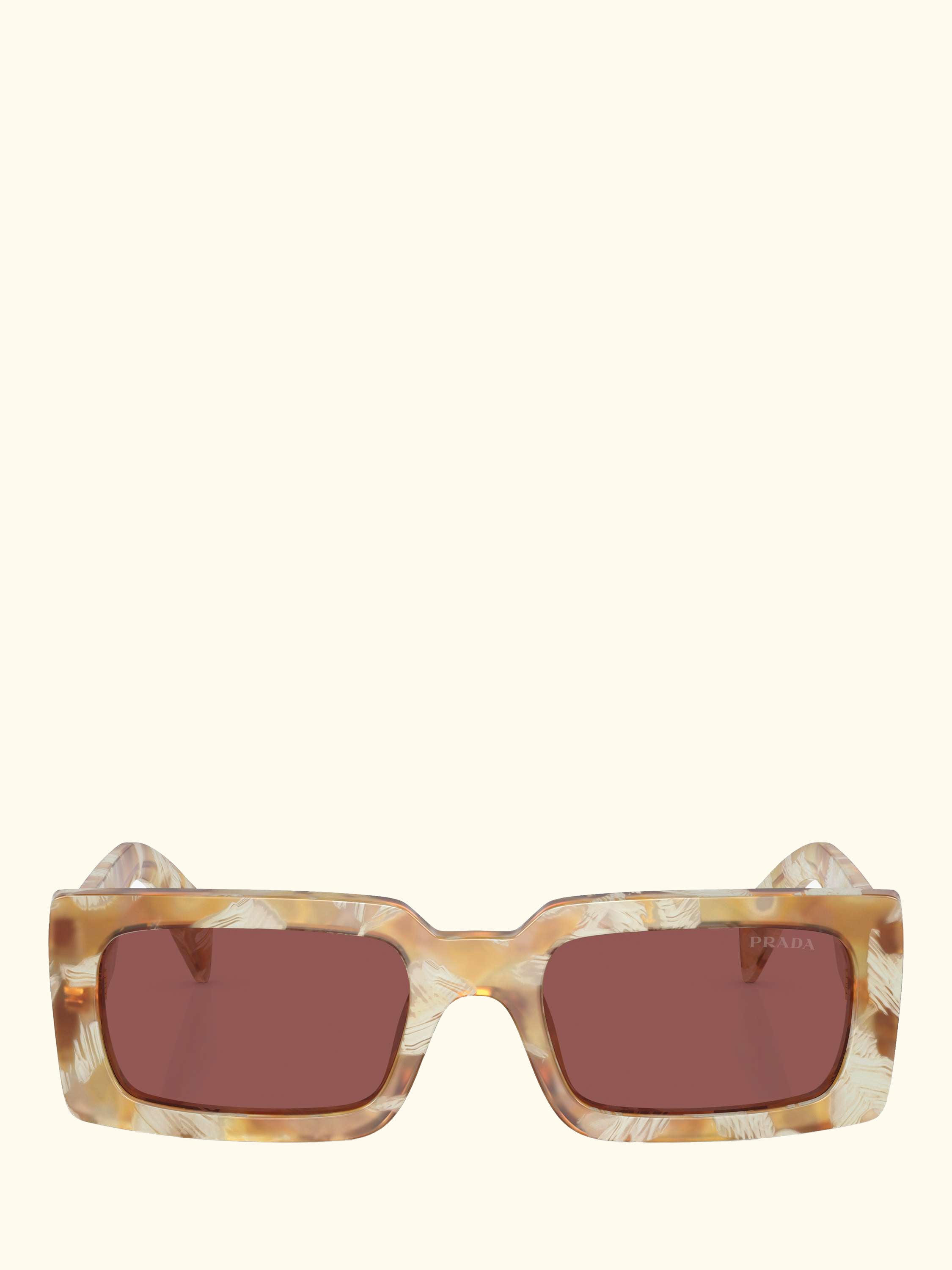 PR A07S Women's Rectangular Sunglasses, Desert Tortoise/Brown