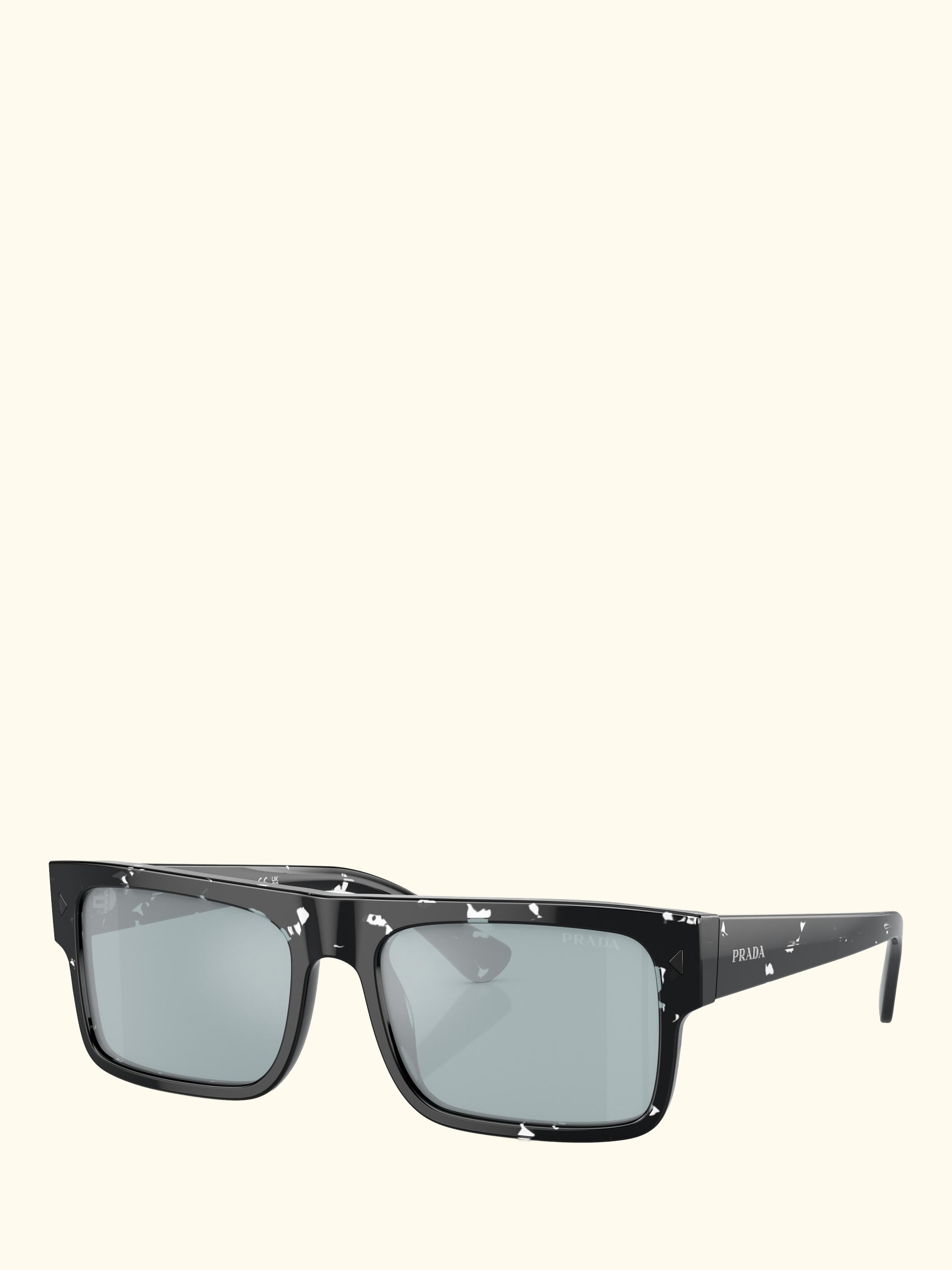 PR A10S Men's Rectangular Sunglasses, Havana Black Transparent/Pale Blue