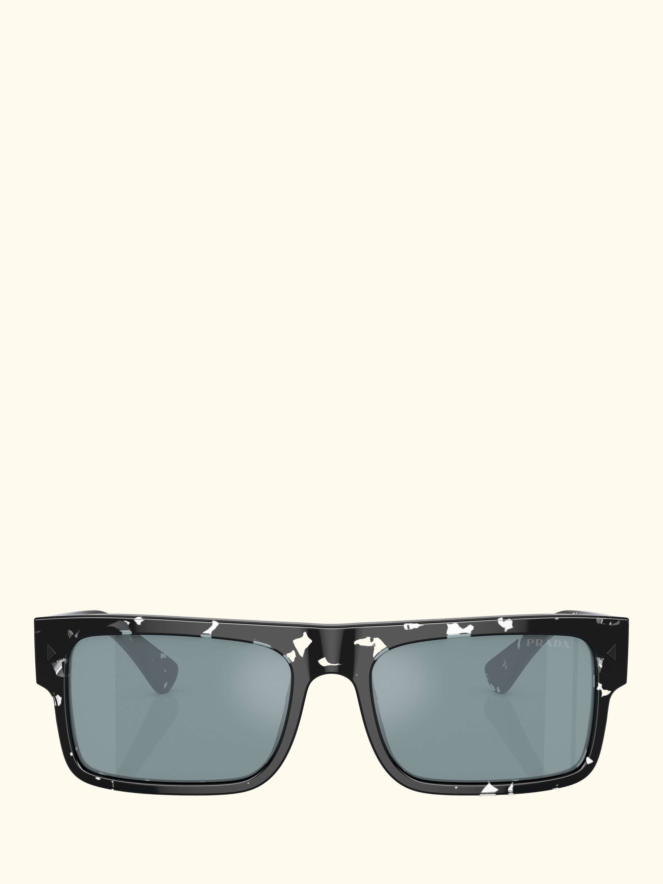 PR A10S Men's Rectangular Sunglasses, Havana Black Transparent/Pale Blue