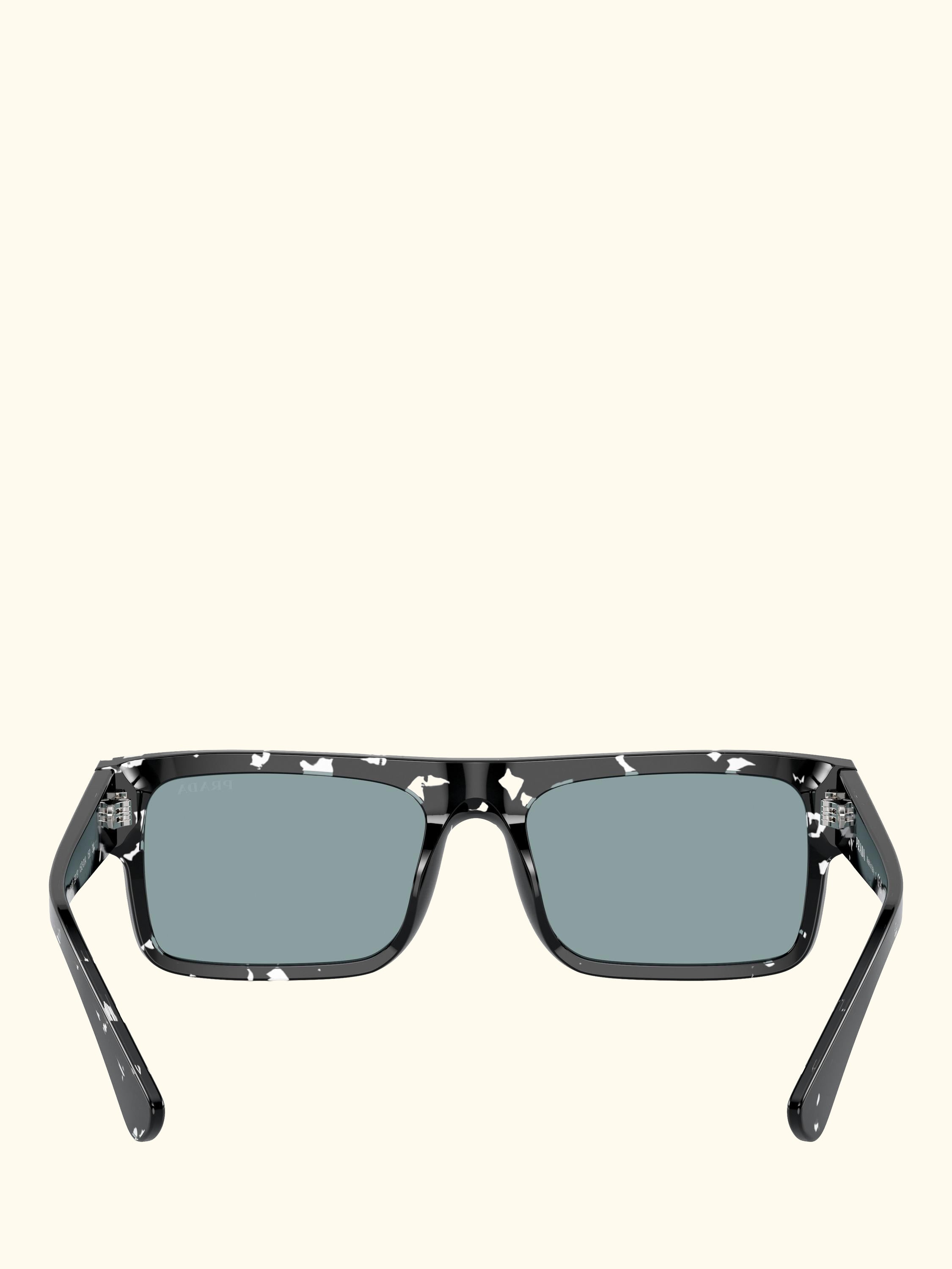 PR A10S Men's Rectangular Sunglasses, Havana Black Transparent/Pale Blue