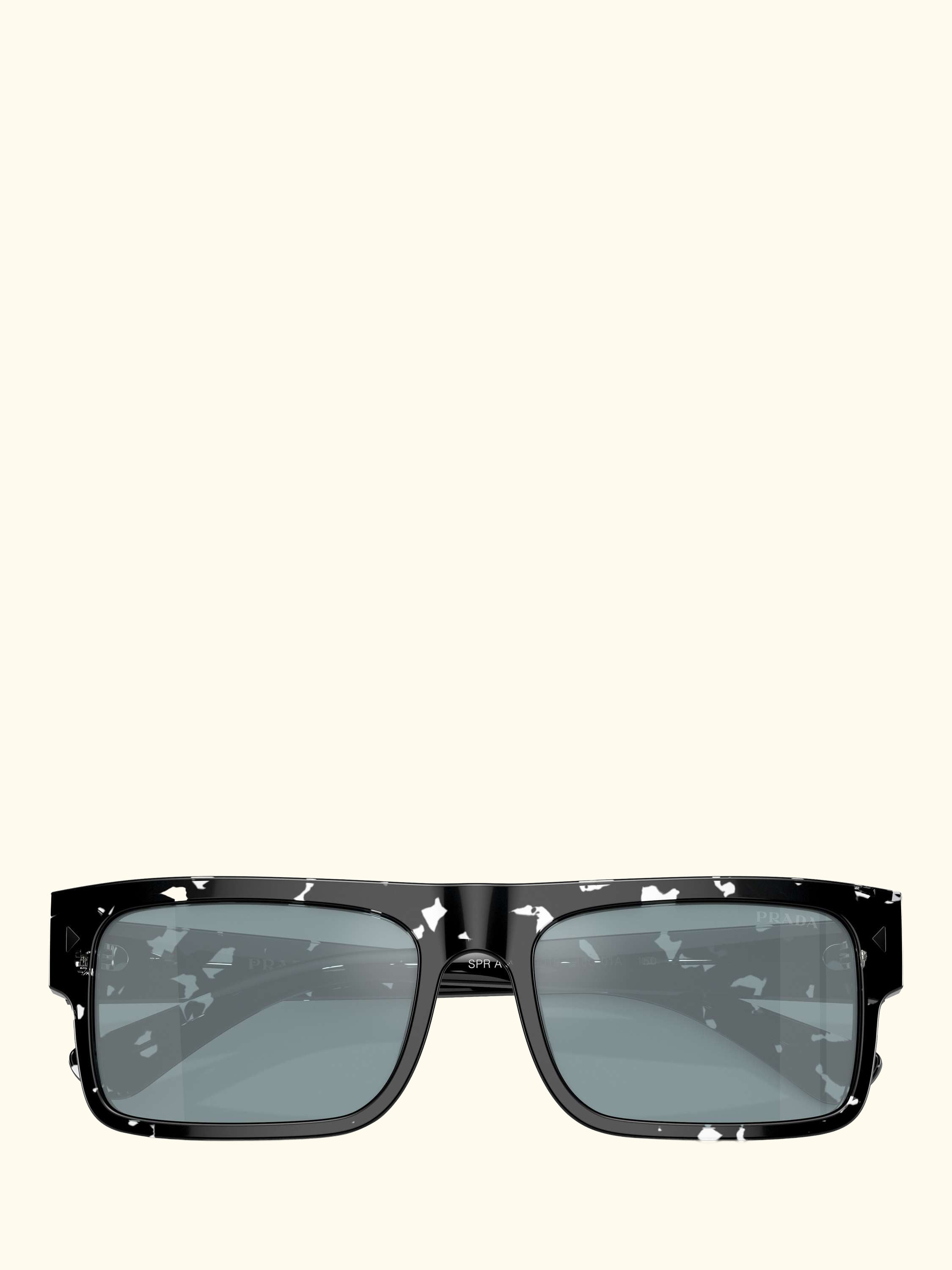 PR A10S Men's Rectangular Sunglasses, Havana Black Transparent/Pale Blue