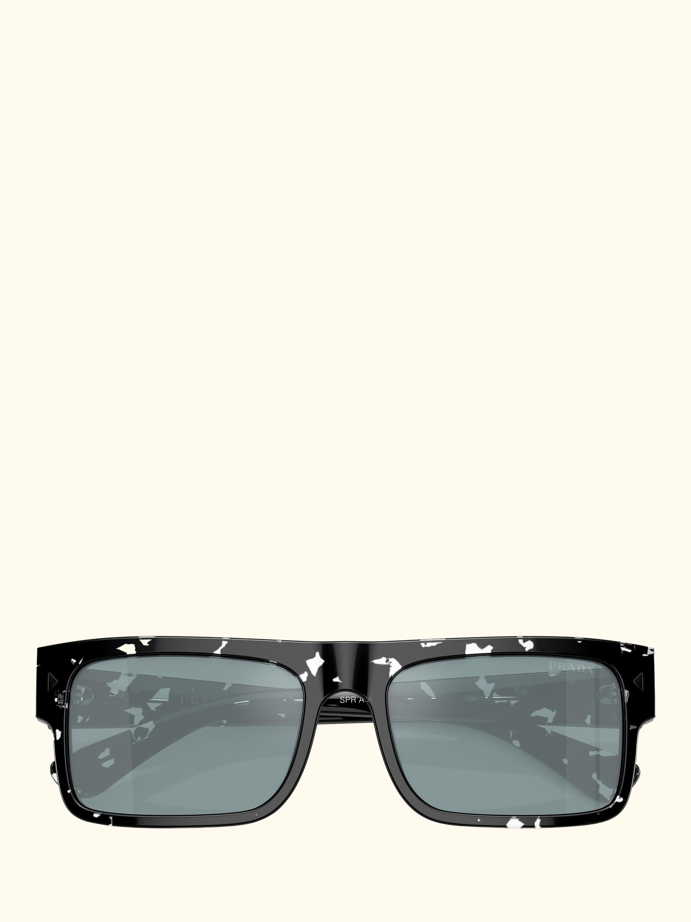 PR A10S Men's Rectangular Sunglasses, Havana Black Transparent/Pale Blue