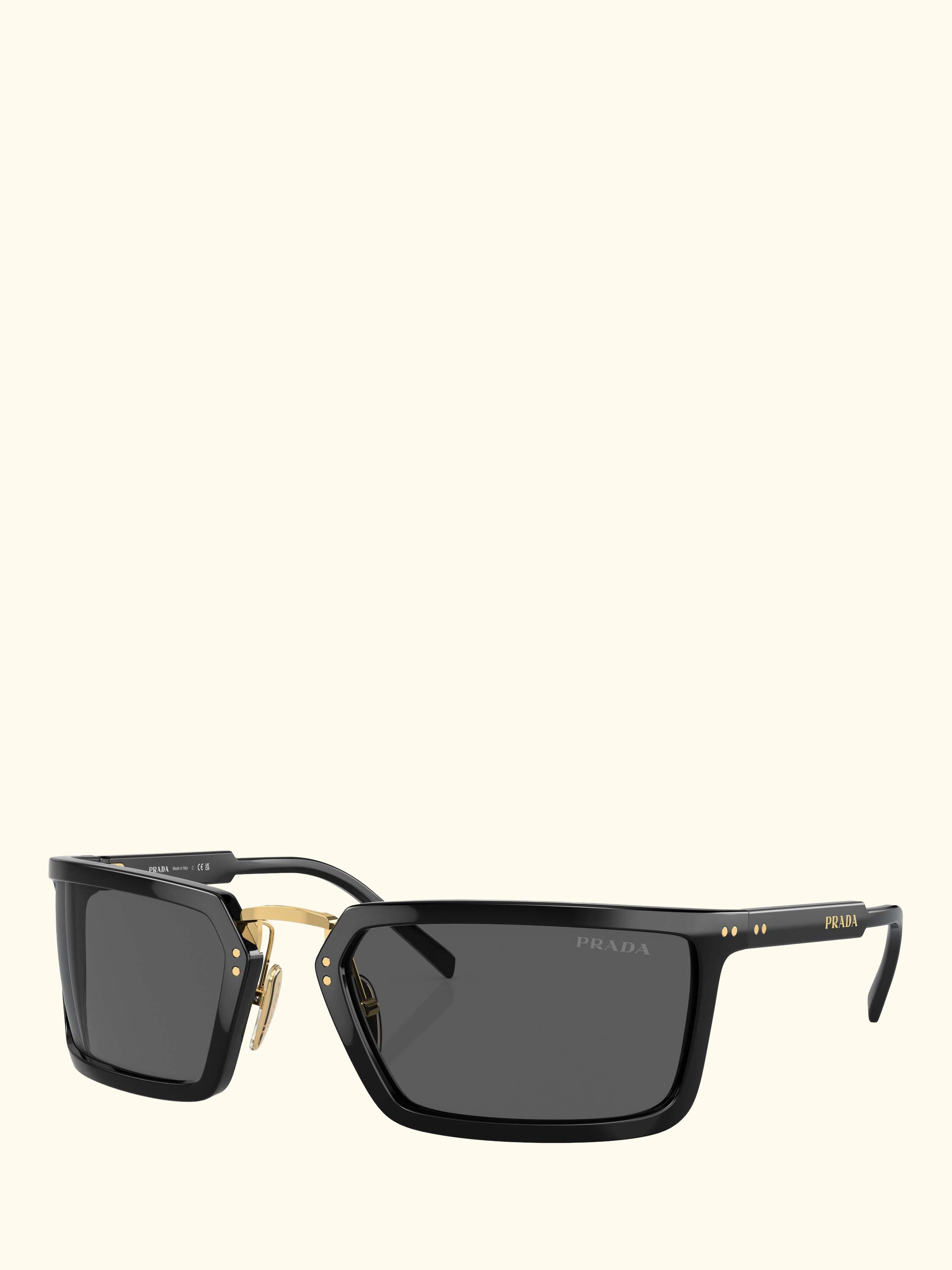 PR A11S Men's Rectangular Sunglasses, Black