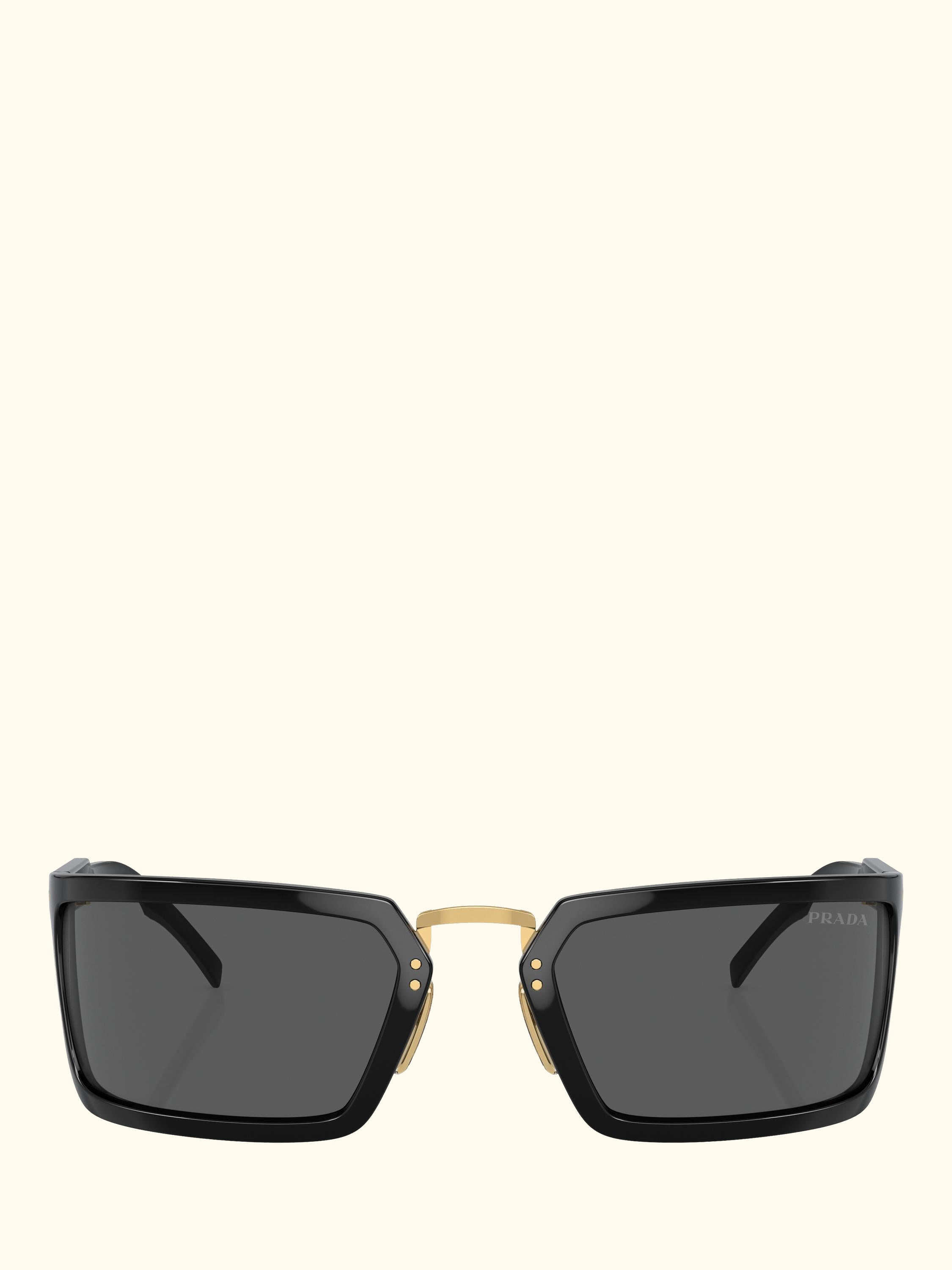 PR A11S Men's Rectangular Sunglasses, Black