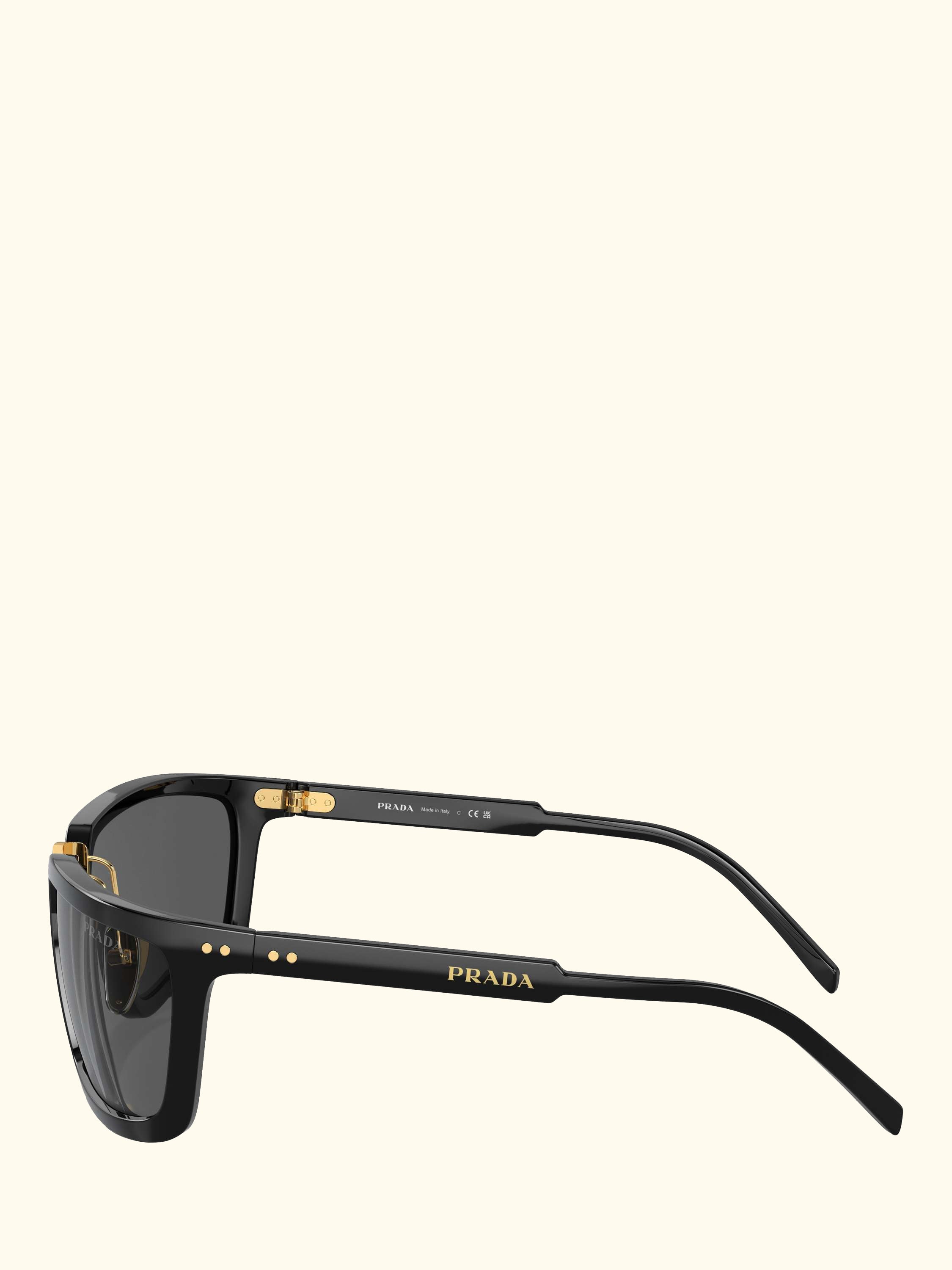 PR A11S Men's Rectangular Sunglasses, Black