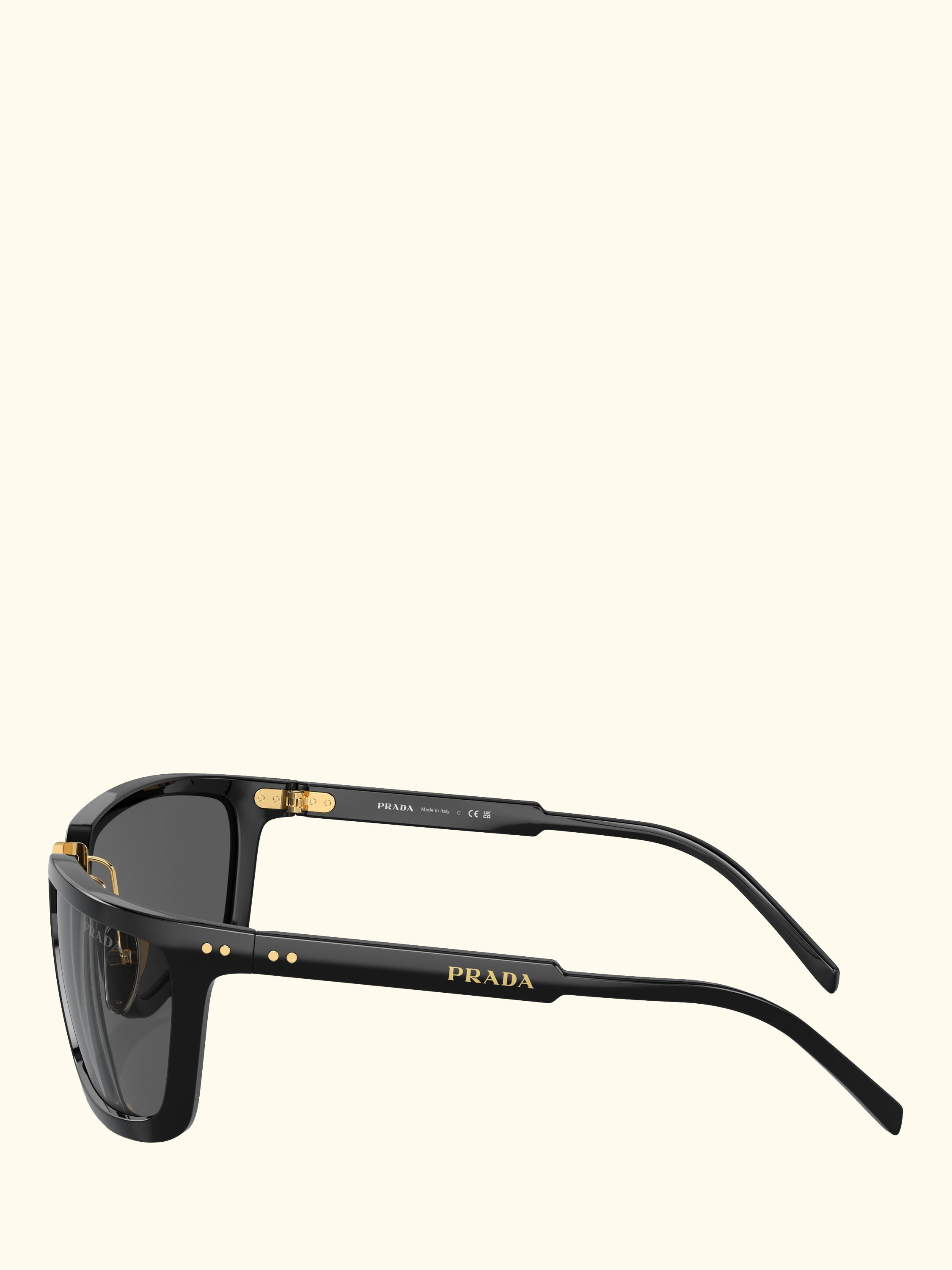 PR A11S Men's Rectangular Sunglasses, Black
