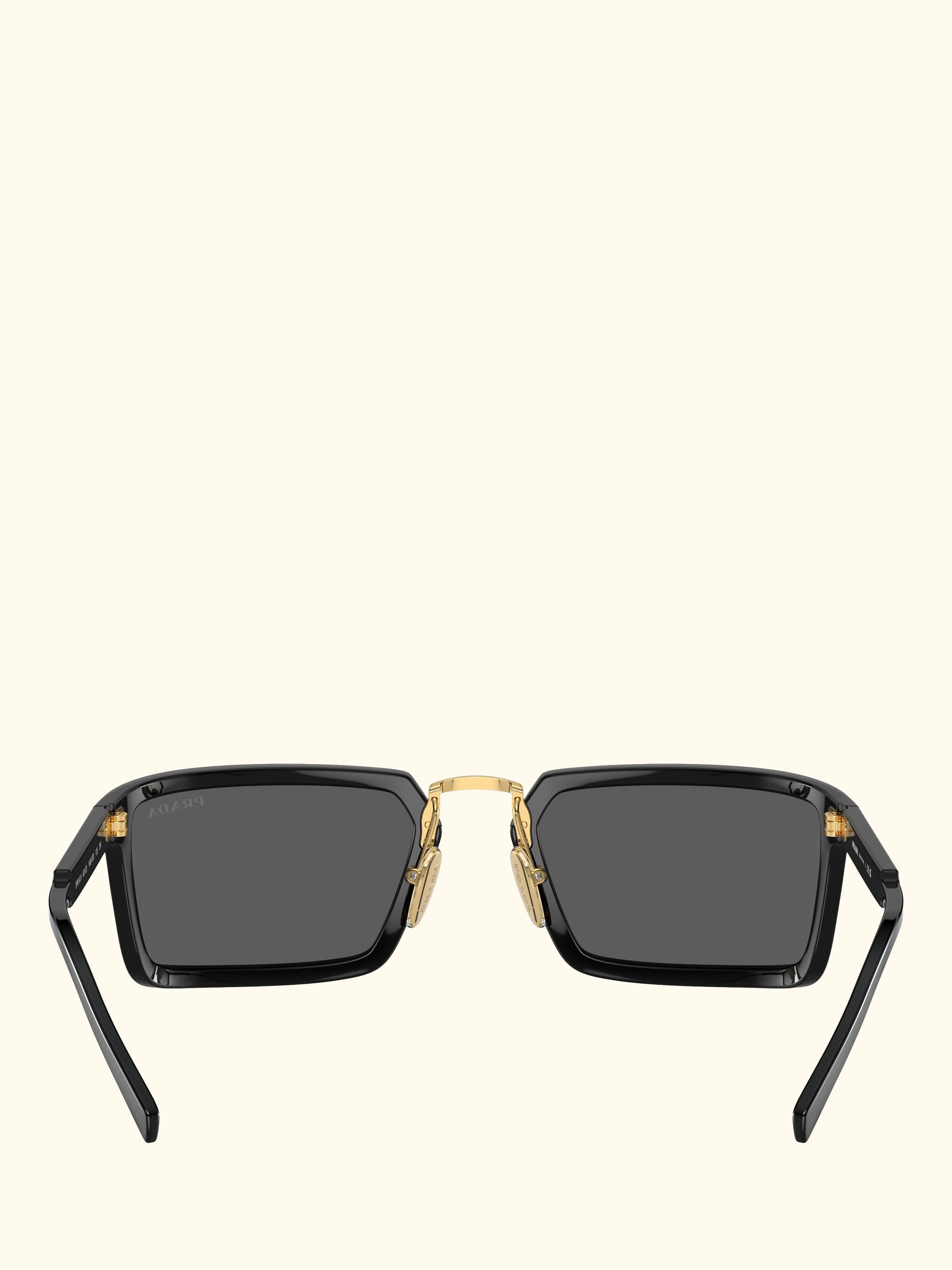 PR A11S Men's Rectangular Sunglasses, Black