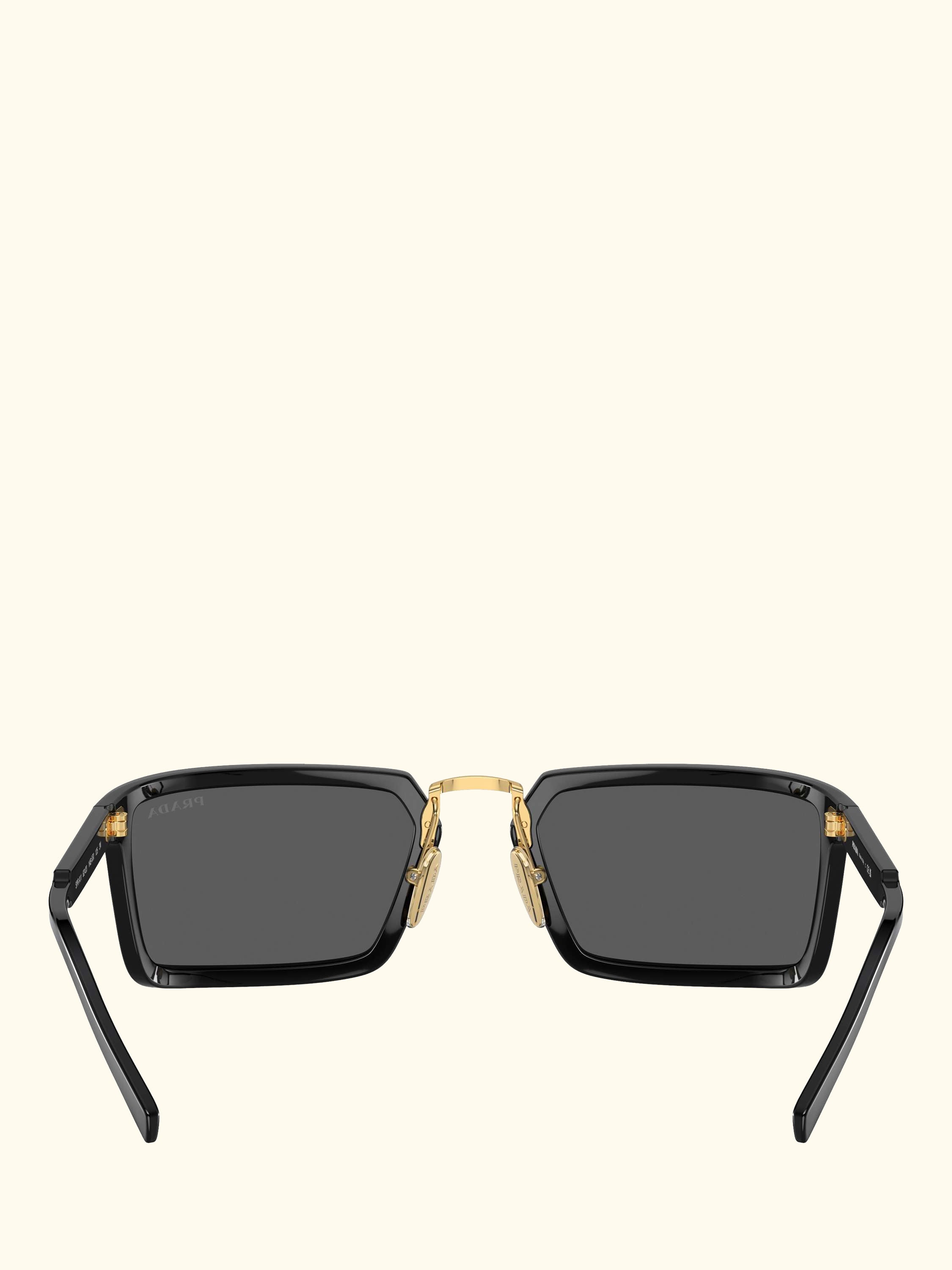PR A11S Men's Rectangular Sunglasses, Black