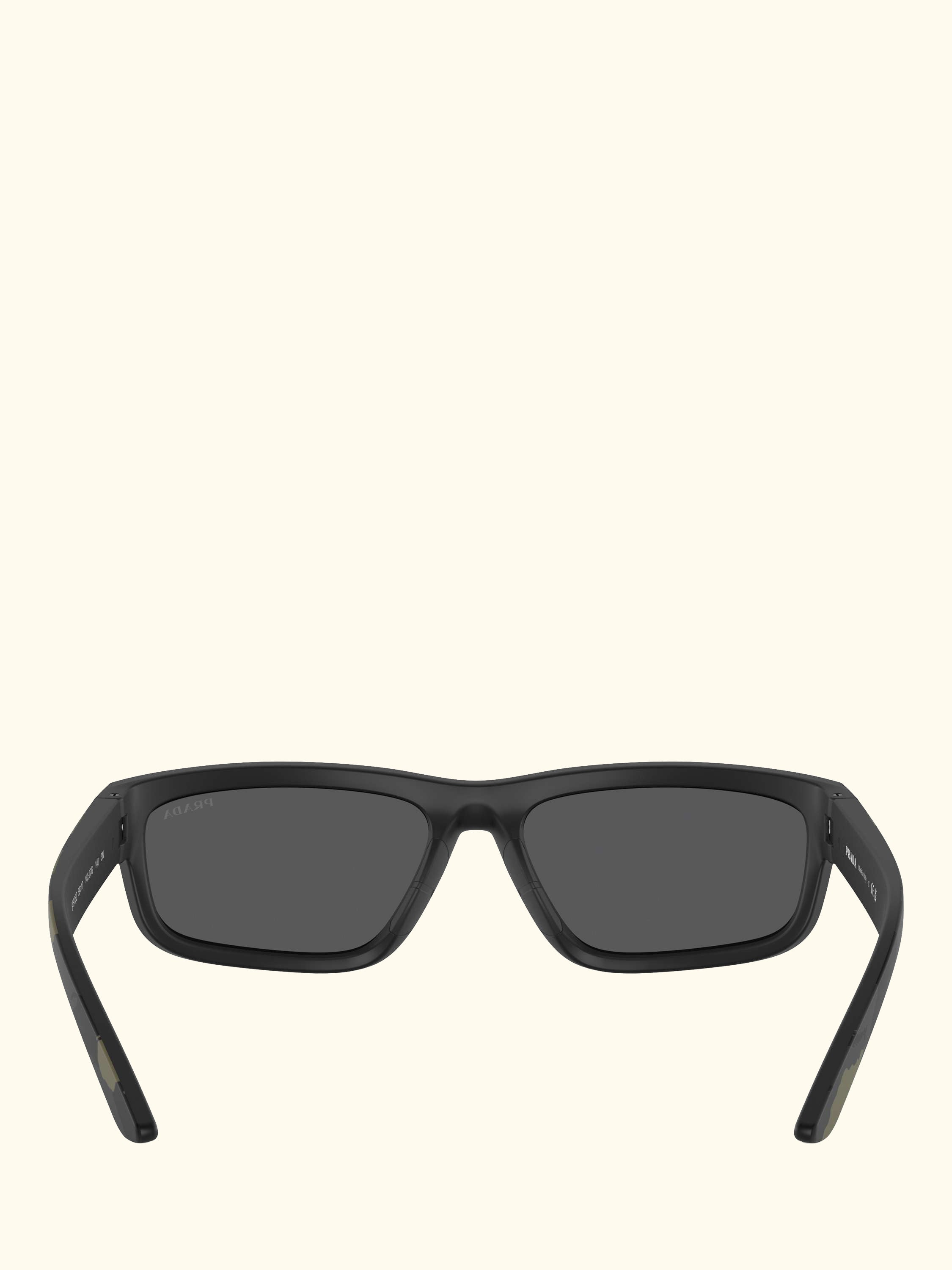 PS 05ZS Men's Rectangular Sunglasses, Green Mimetic Rubbered/Mirror Grey