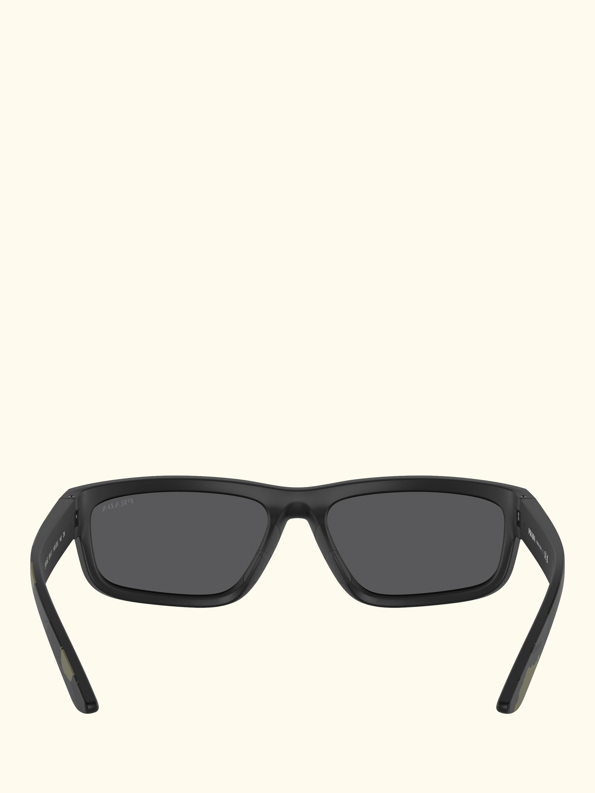 PS 05ZS Men's Rectangular Sunglasses, Green Mimetic Rubbered/Mirror Grey