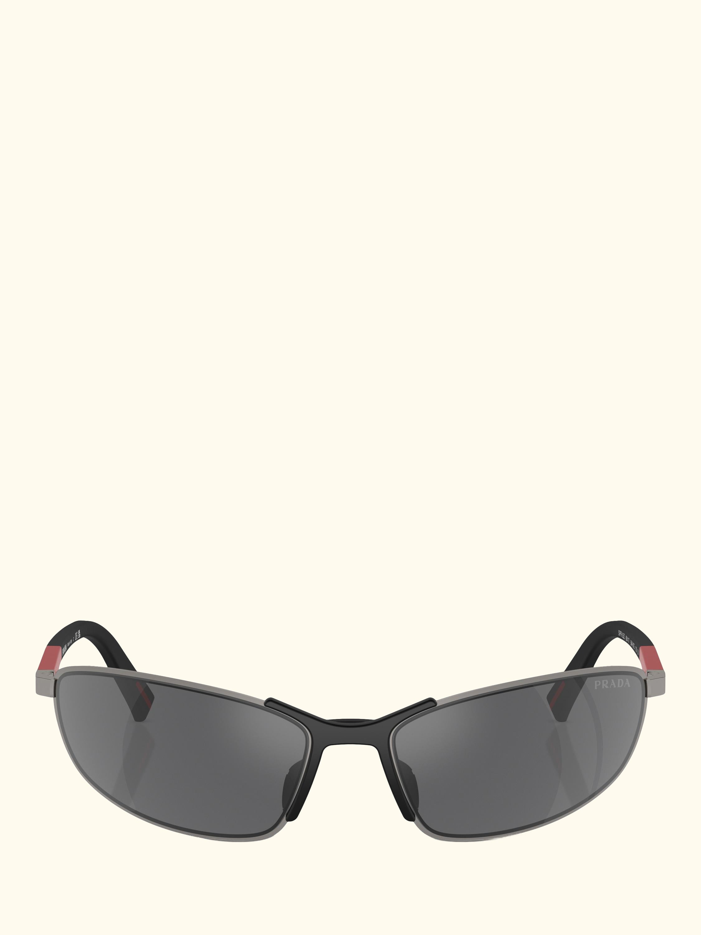 PS 55ZS Men's Irregular Sunglasses, Gunmetal/Mirror Grey