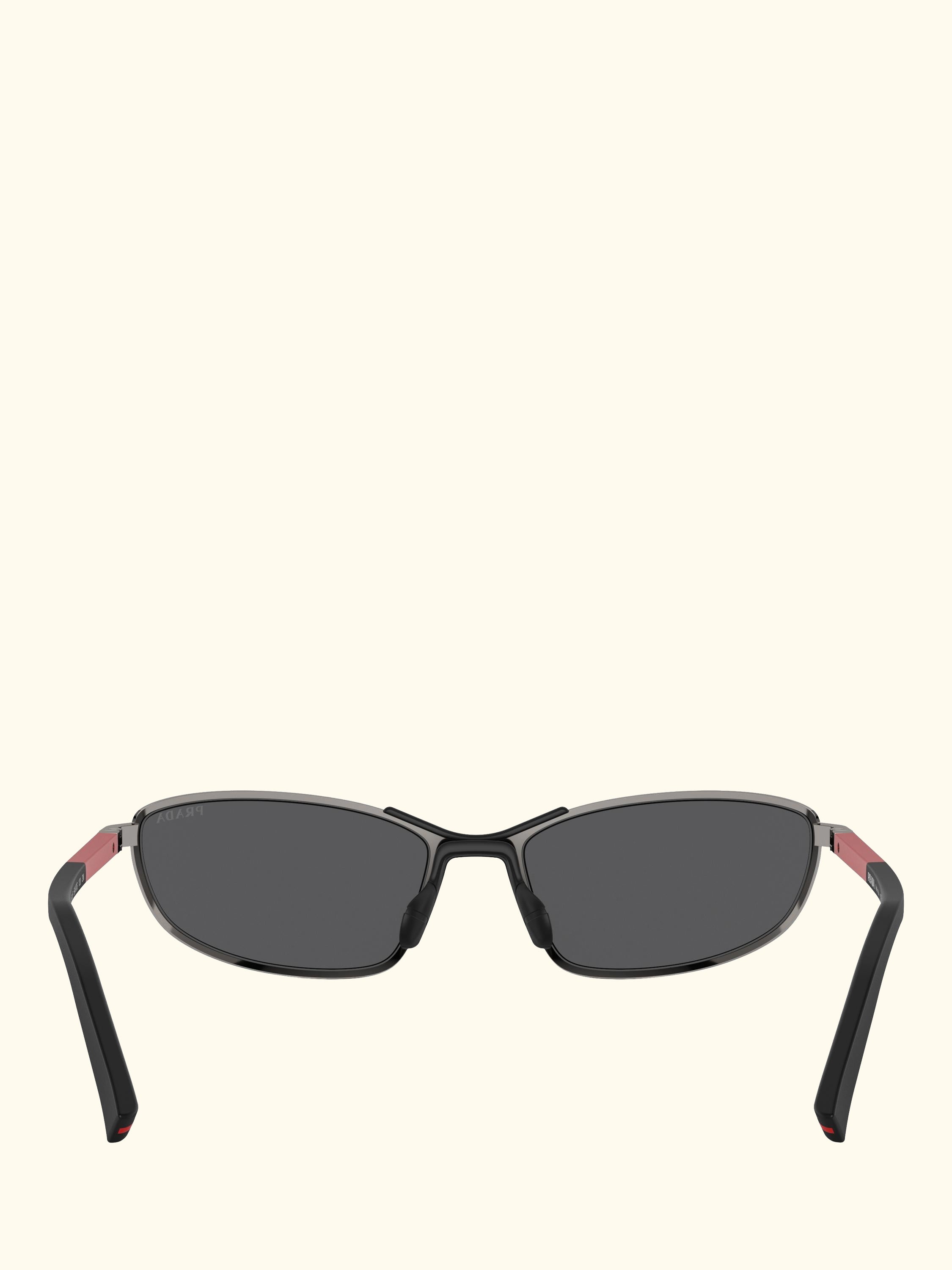 PS 55ZS Men's Irregular Sunglasses, Gunmetal/Mirror Grey