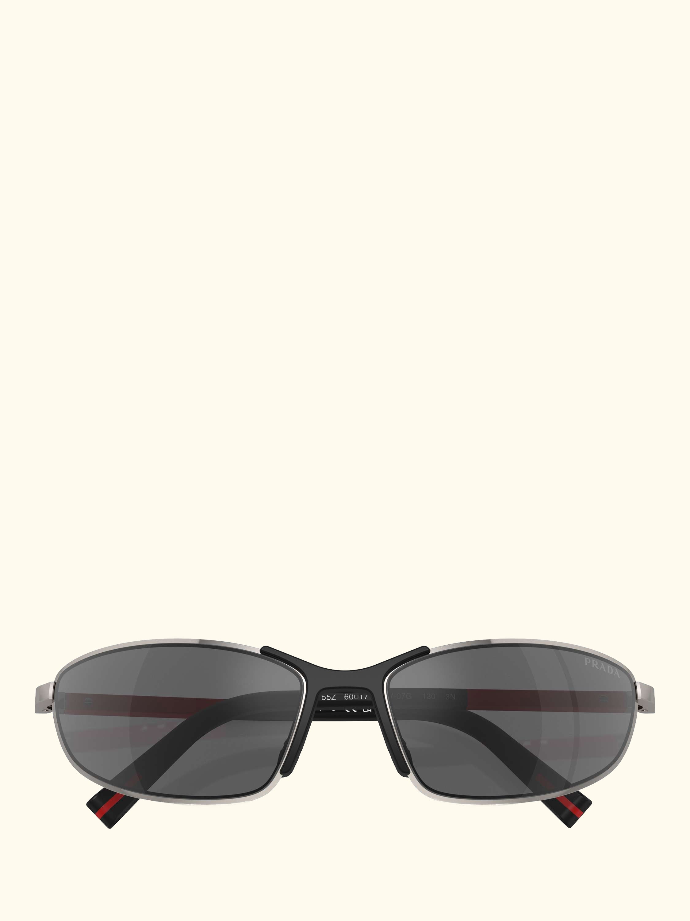 PS 55ZS Men's Irregular Sunglasses, Gunmetal/Mirror Grey
