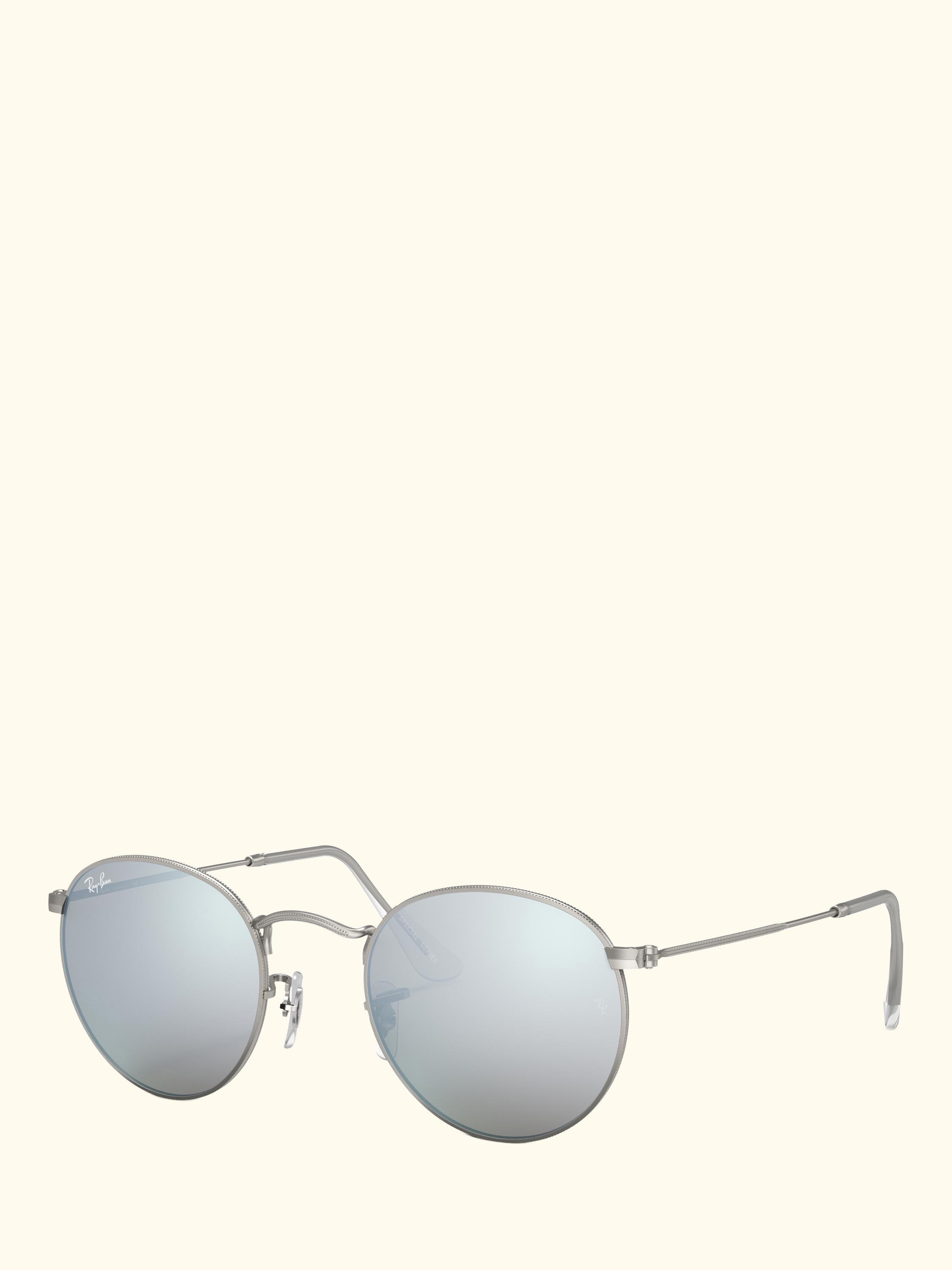 RB3447 Men's Round Metal Classic Sunglasses, Silver