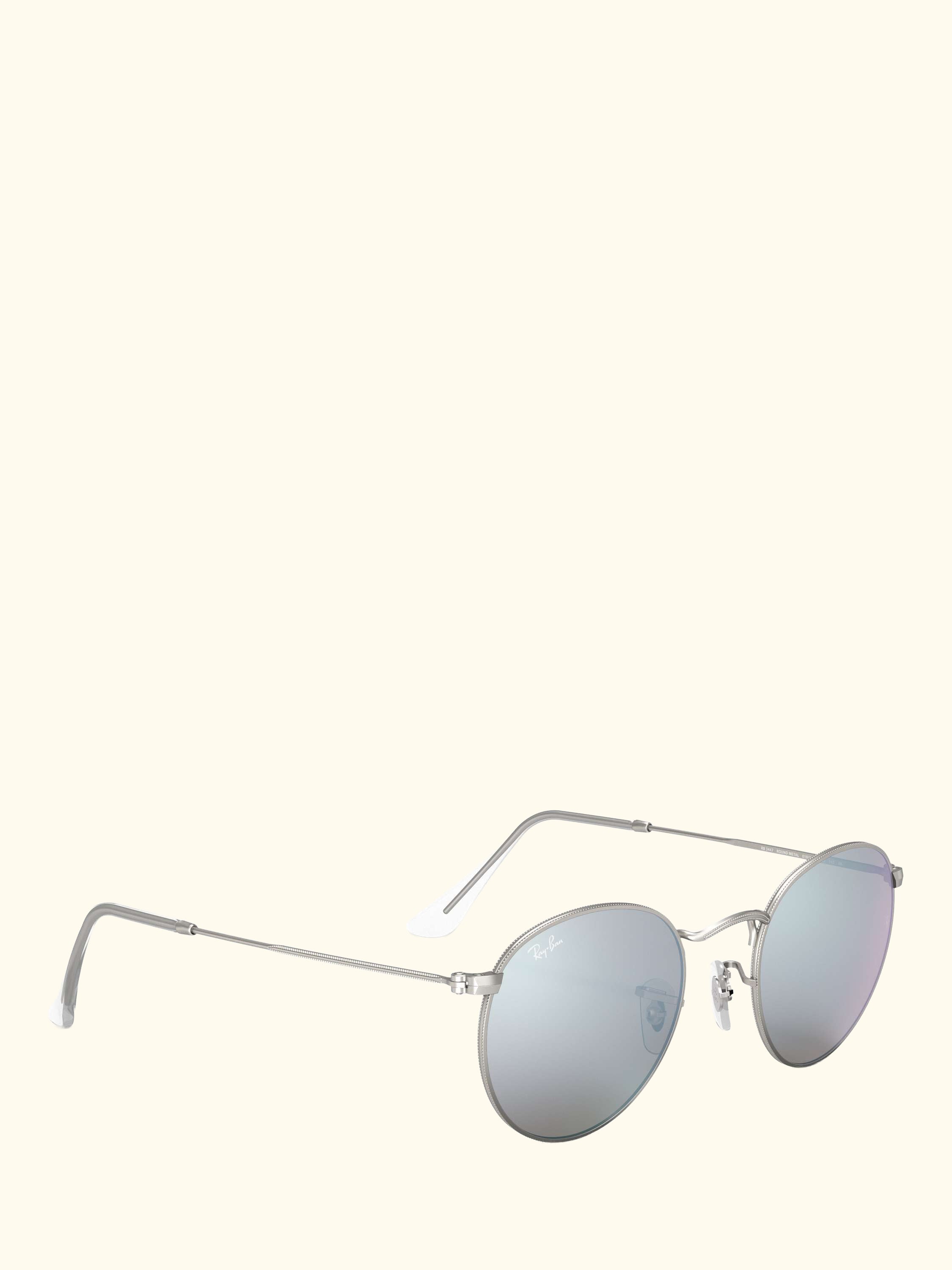 RB3447 Men's Round Metal Classic Sunglasses, Silver