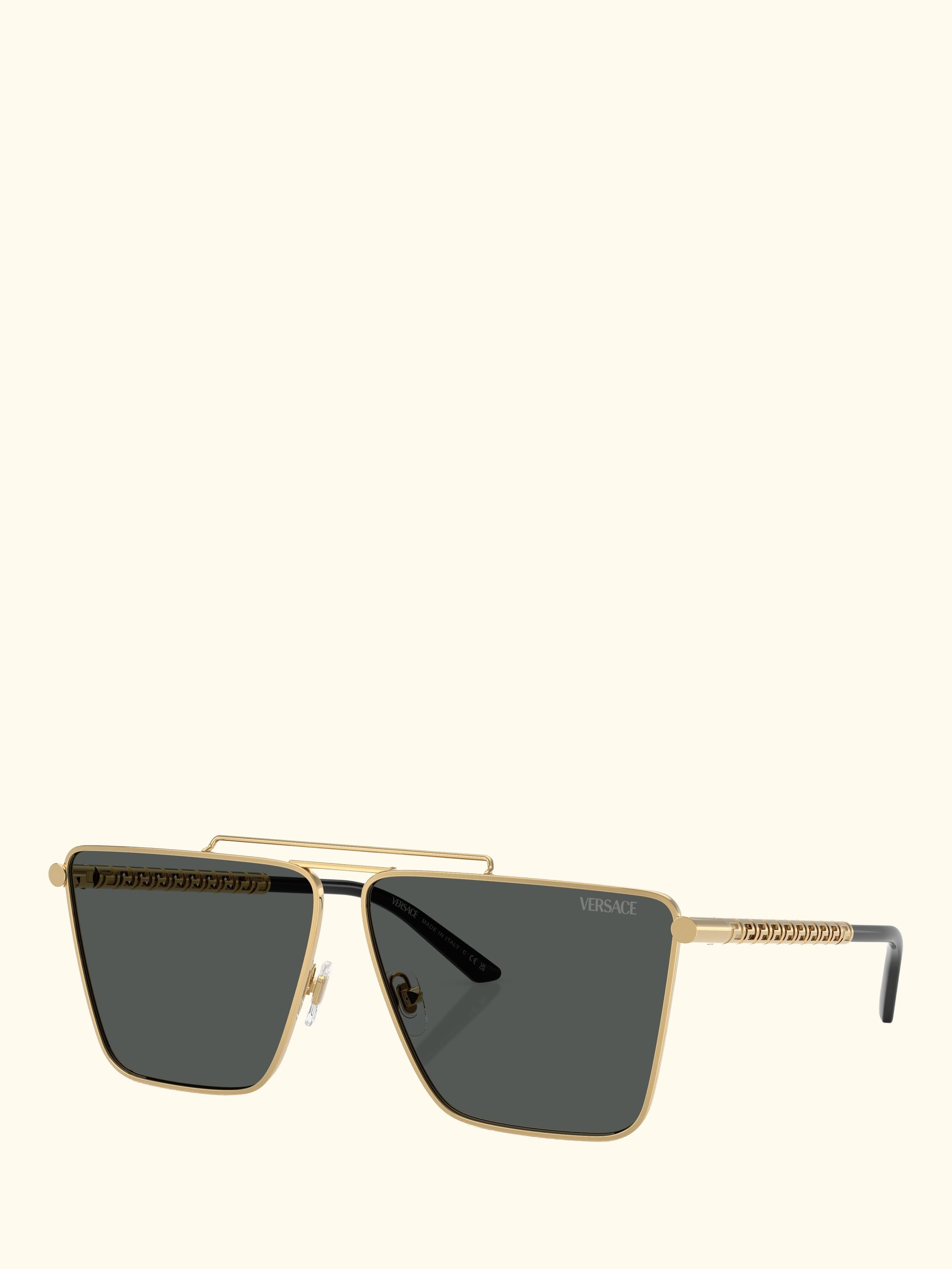VE2266 Men's Square Sunglasses, Gold