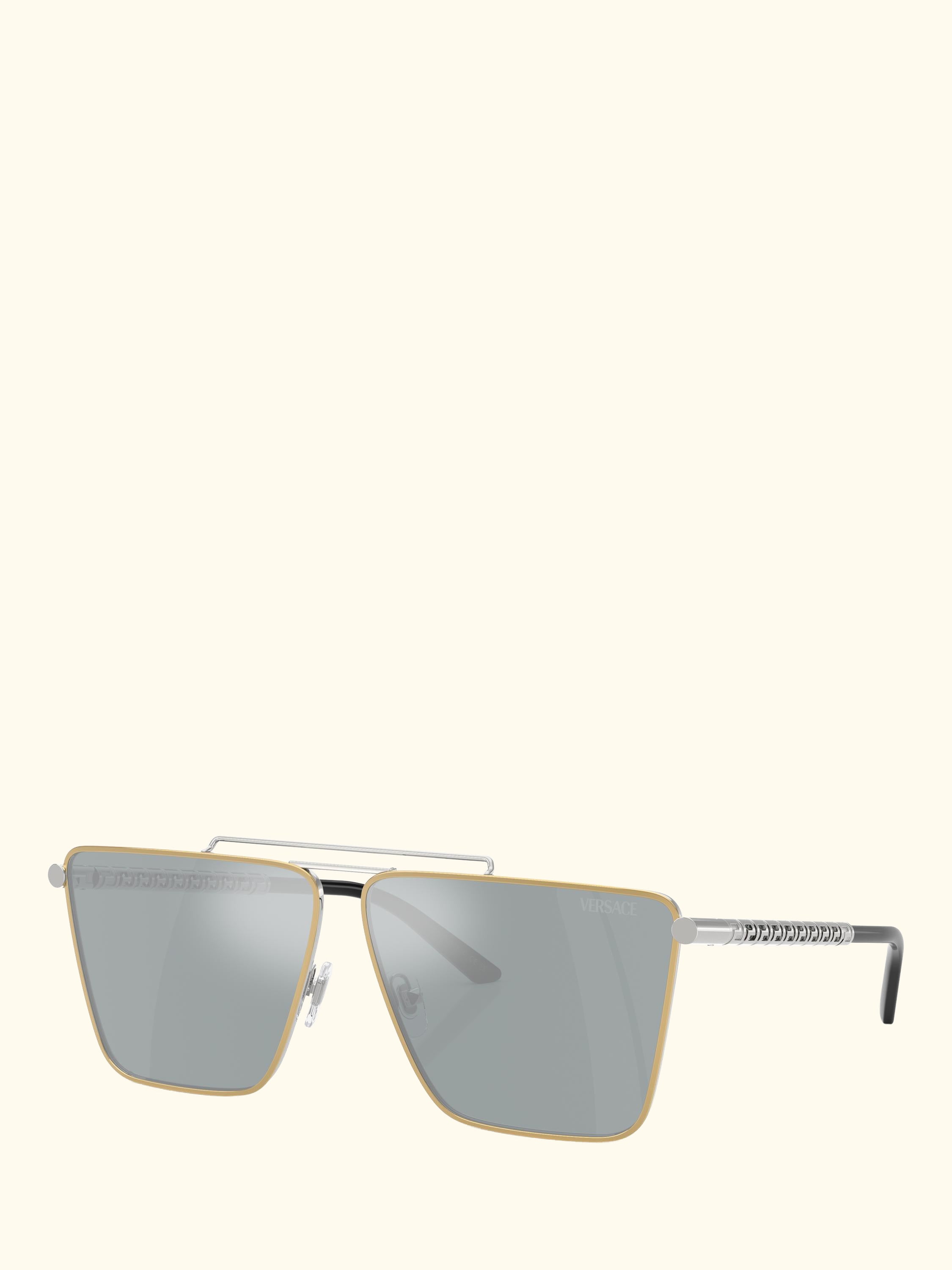 VE2266 Men's Round Sunglasses, Gold/Silver