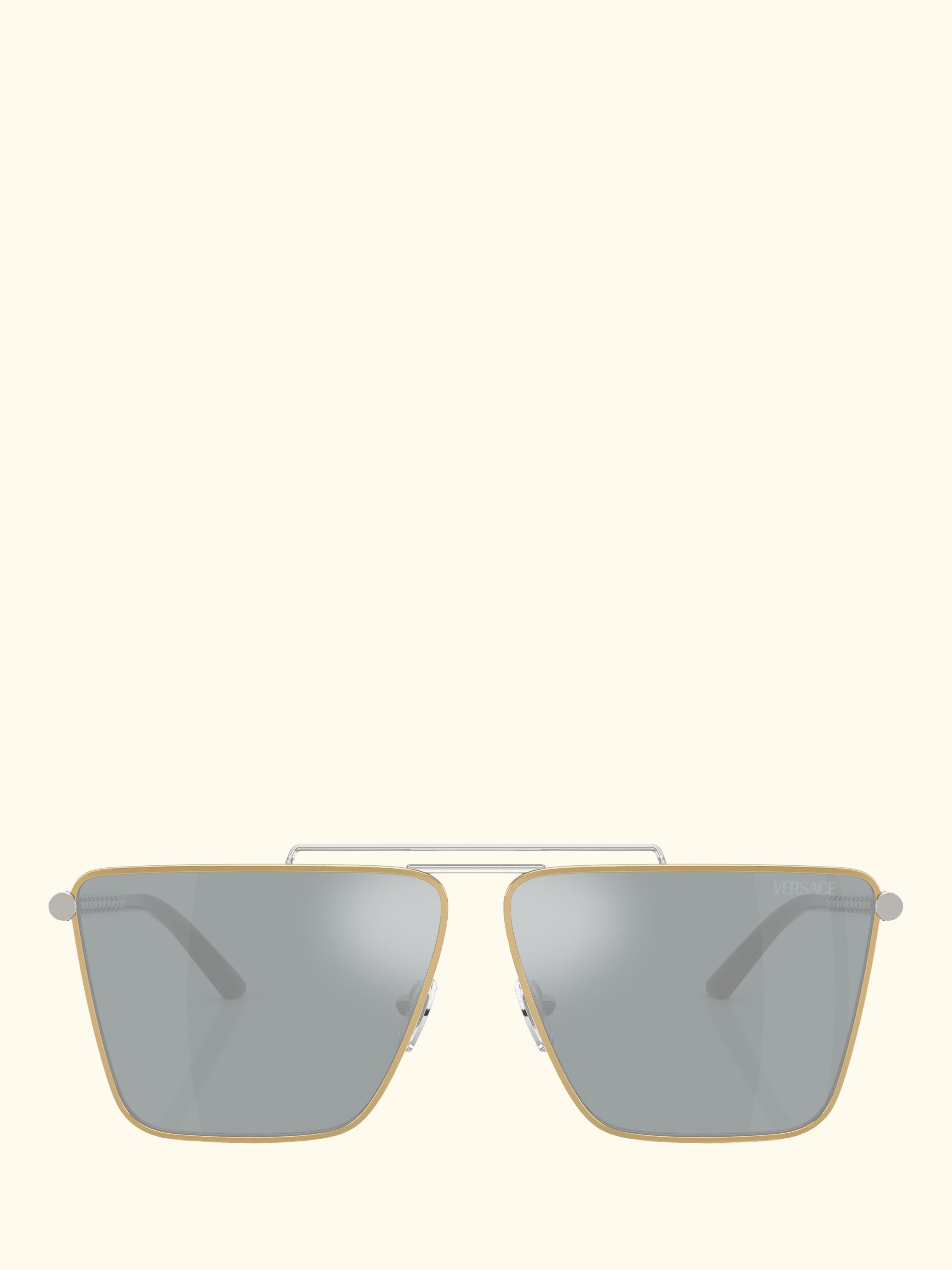 VE2266 Men's Round Sunglasses, Gold/Silver