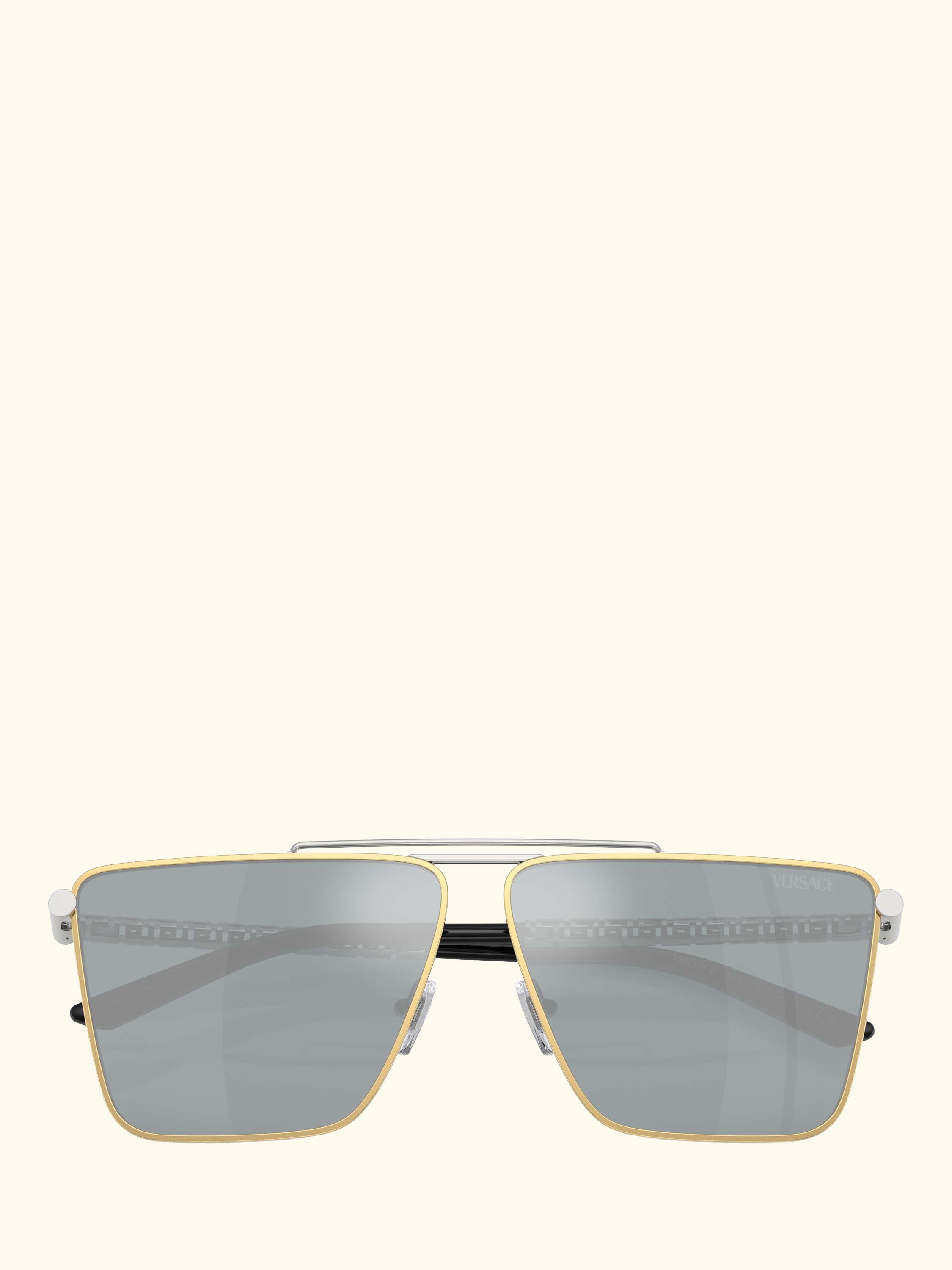 VE2266 Men's Round Sunglasses, Gold/Silver