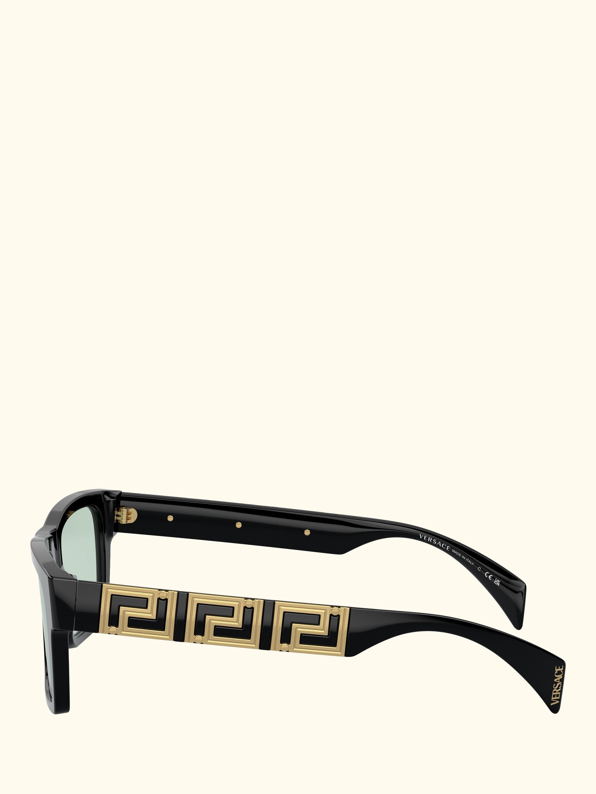 VE4445 Men's Rectangular Sunglasses, Black
