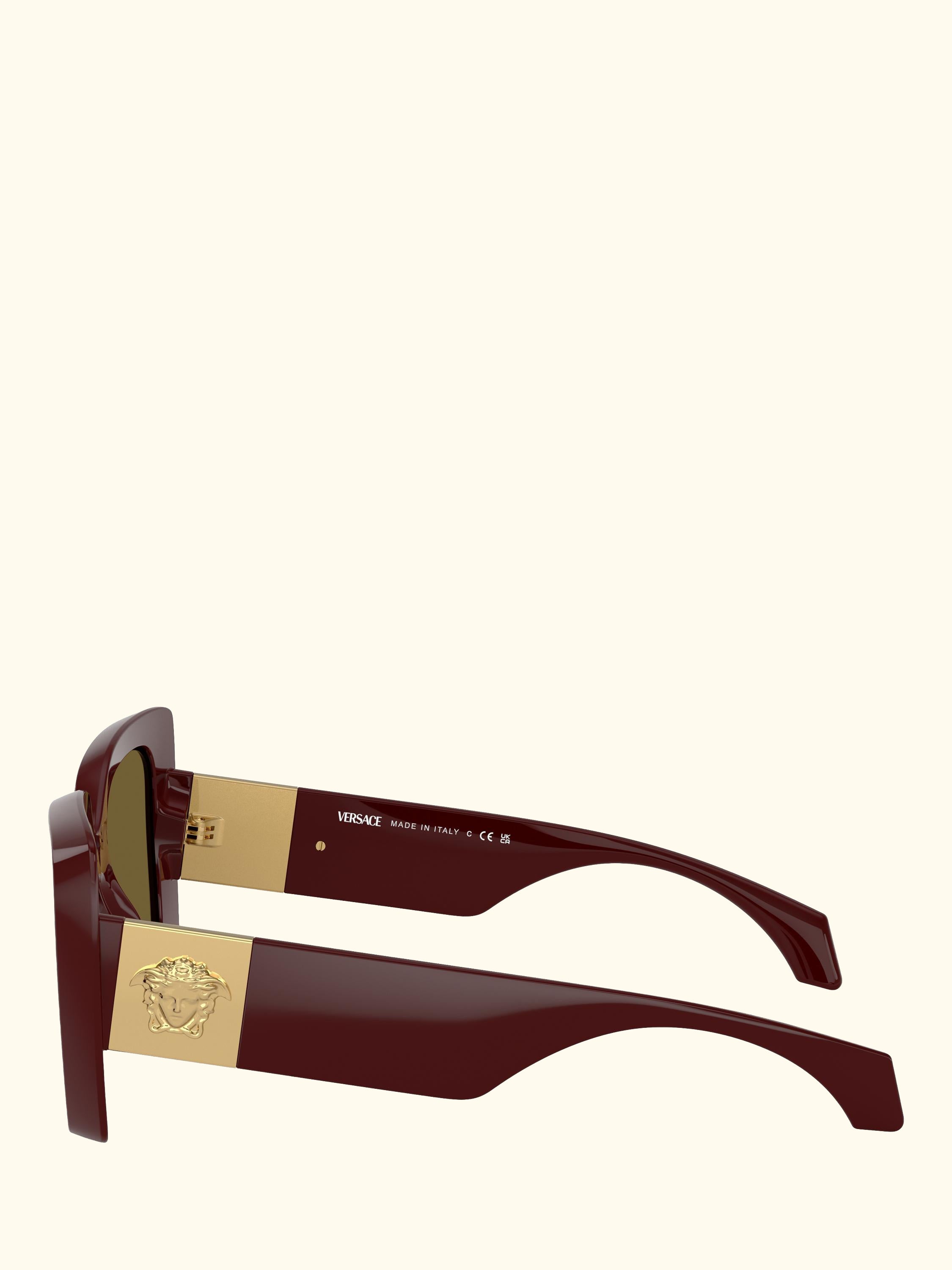 VE4467U Women's Irregular Sunglasses, Dark Ruby